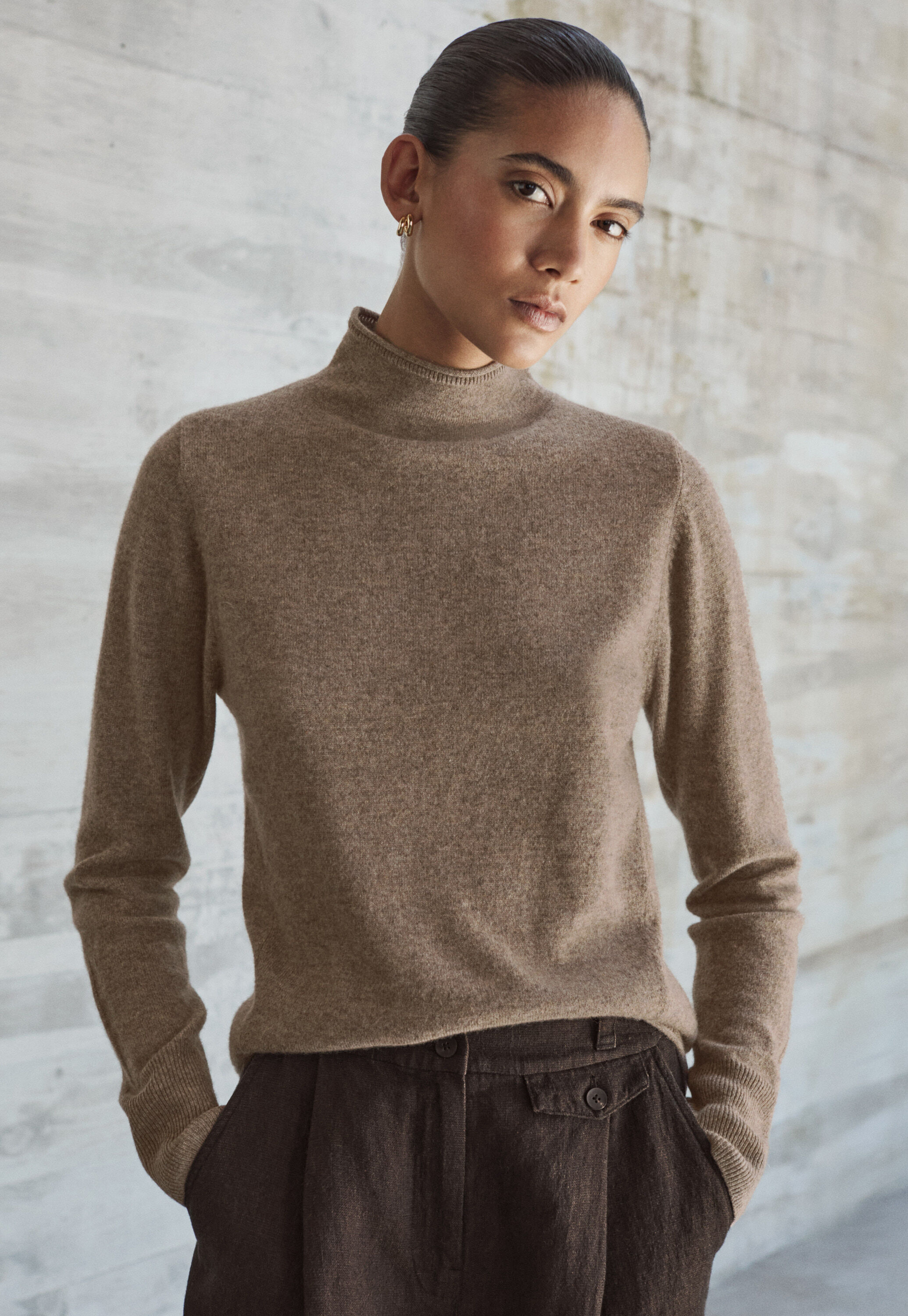 Funnel-neck sweater