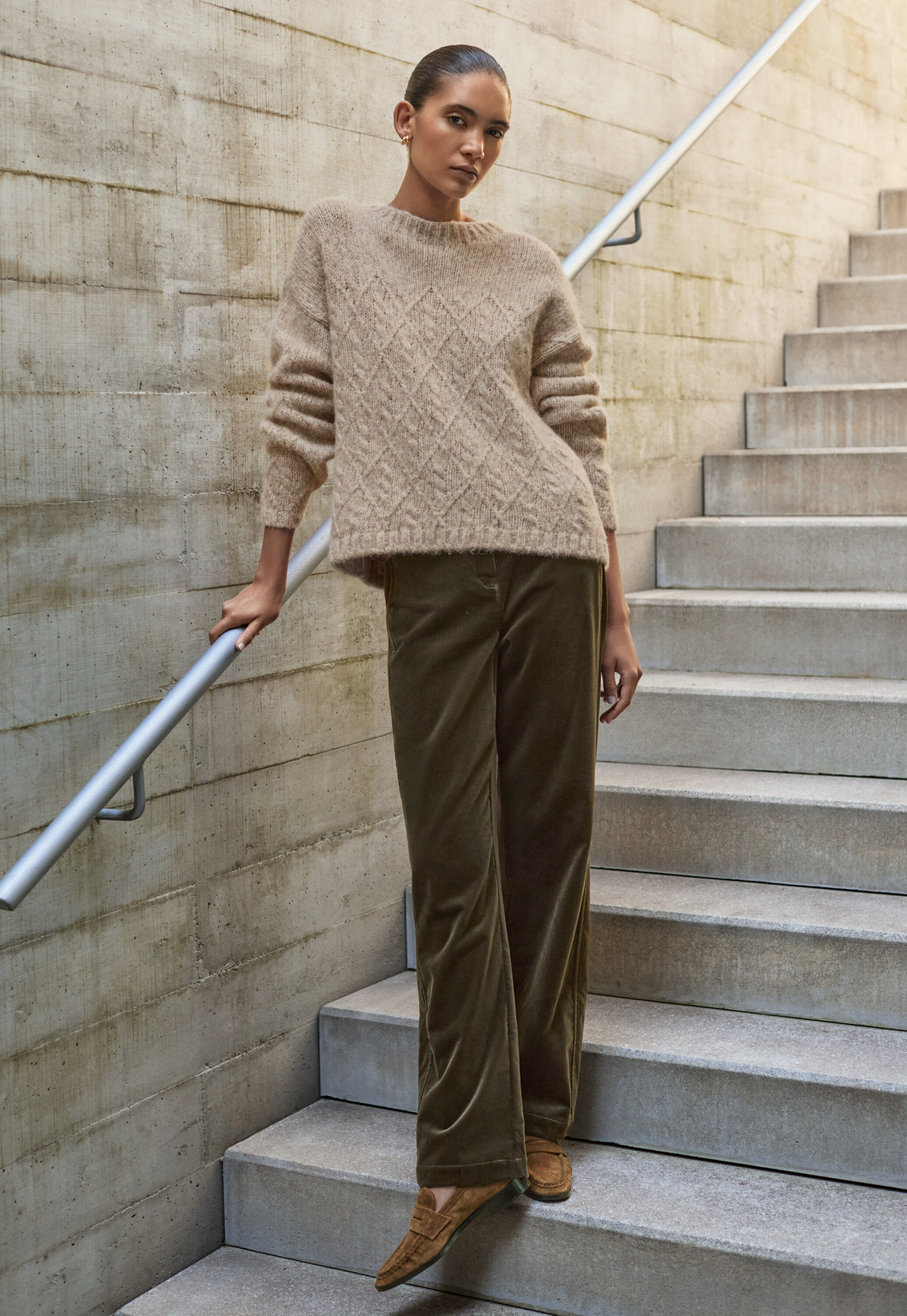 Cable-stitch sweater