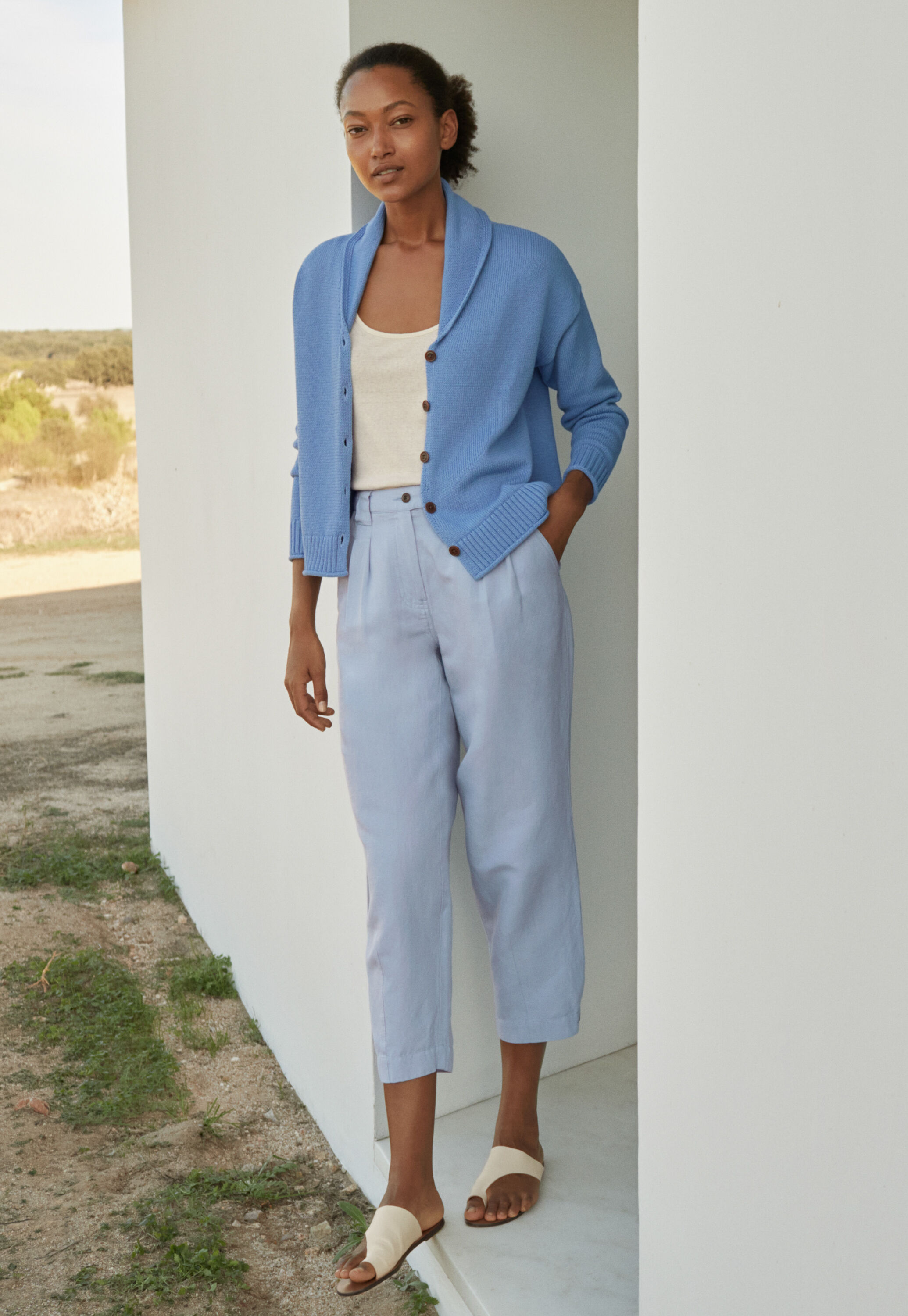 Shawl-collar cardigan