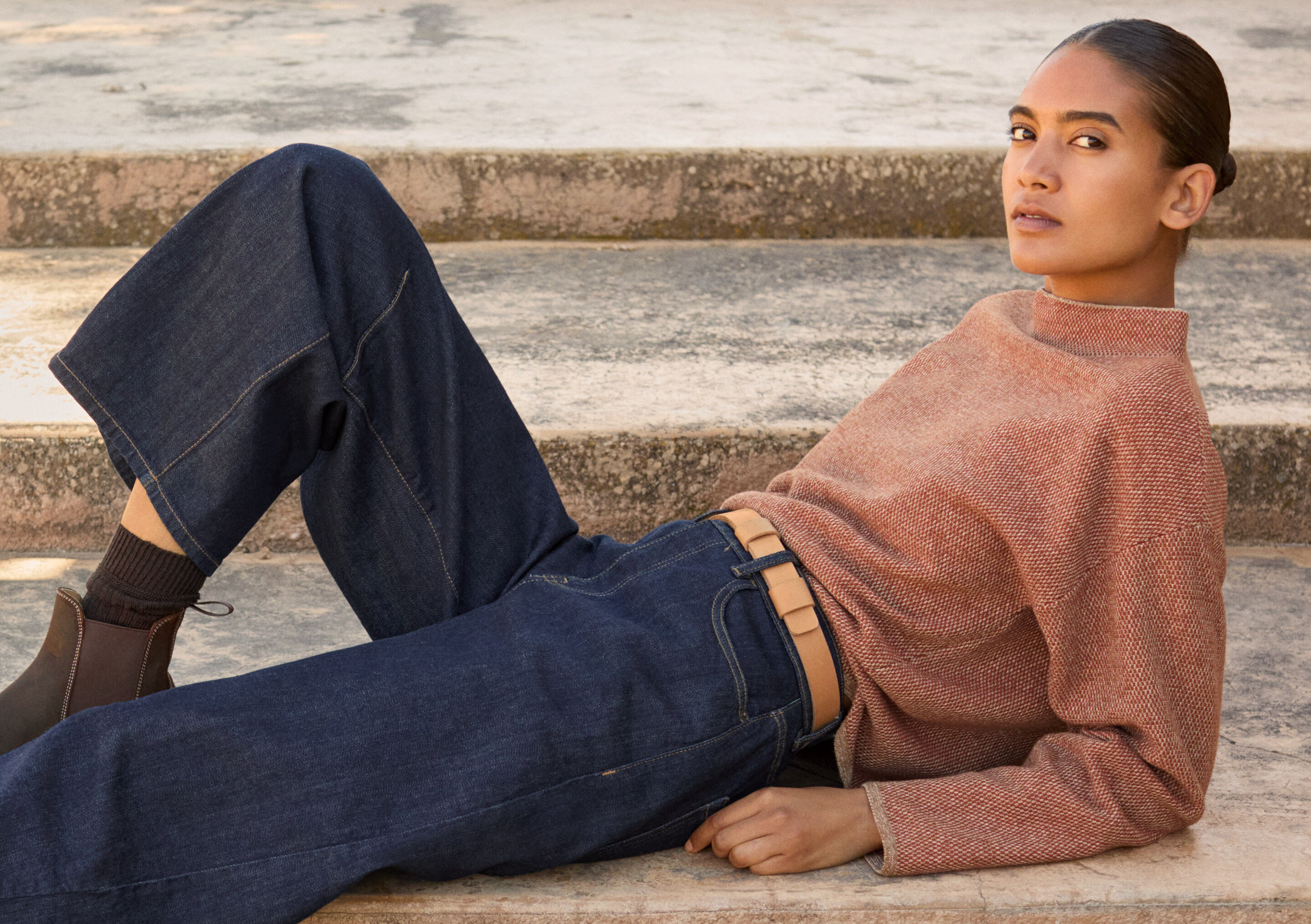 Inlay-stitch sweater