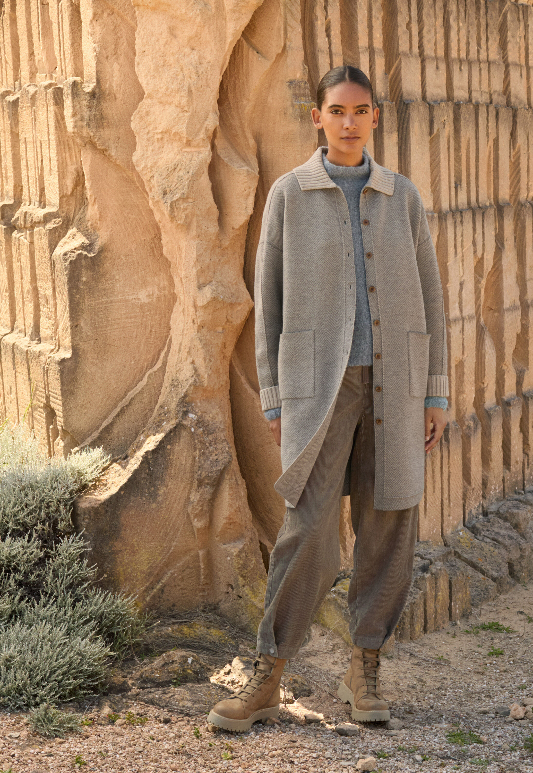 Herringbone coatigan
