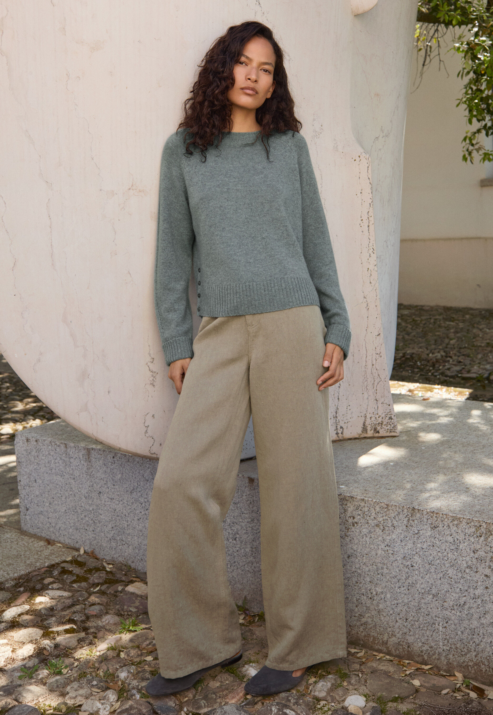 Raglan-sleeve sweater