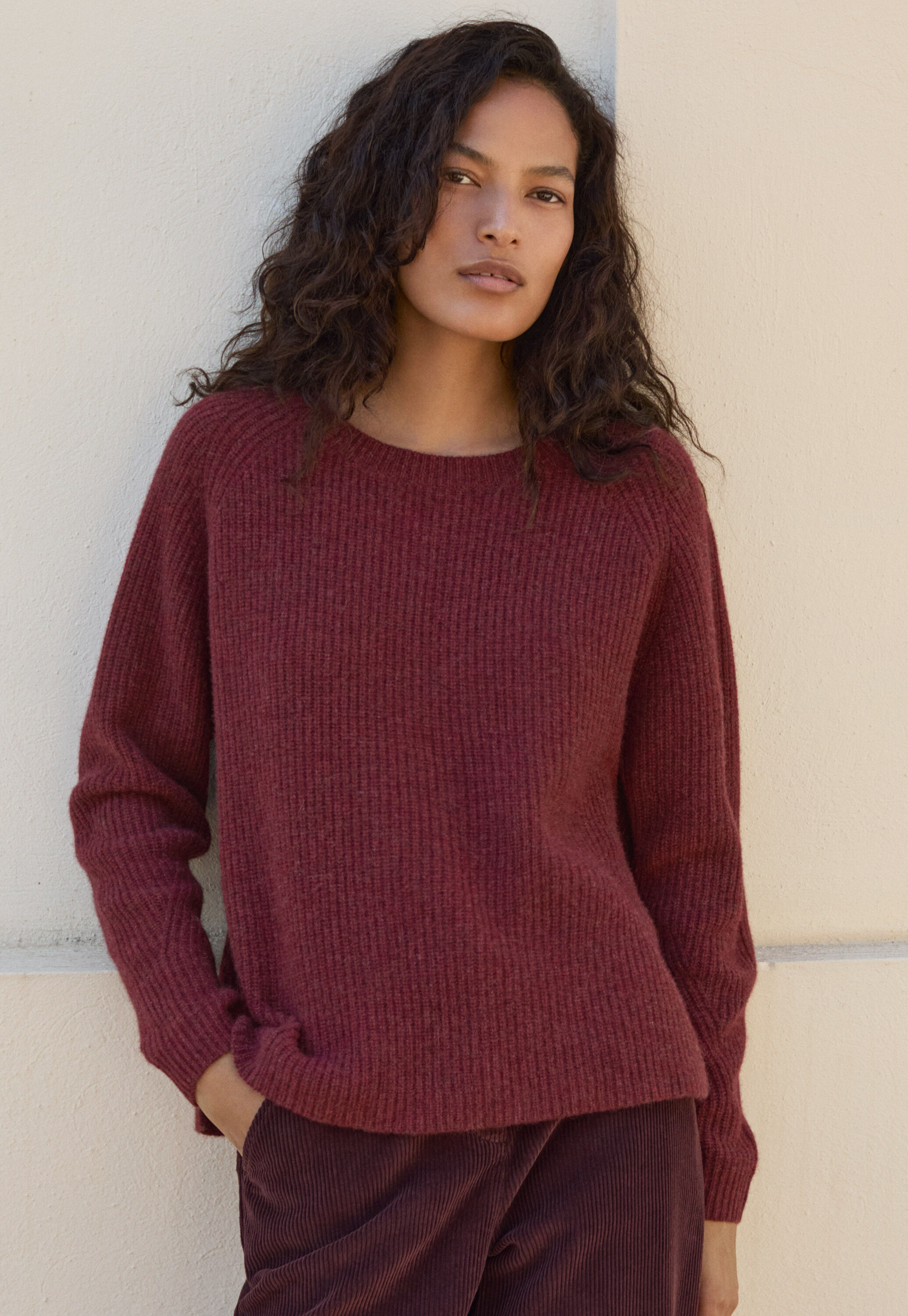 Ribbed crew-neck sweater