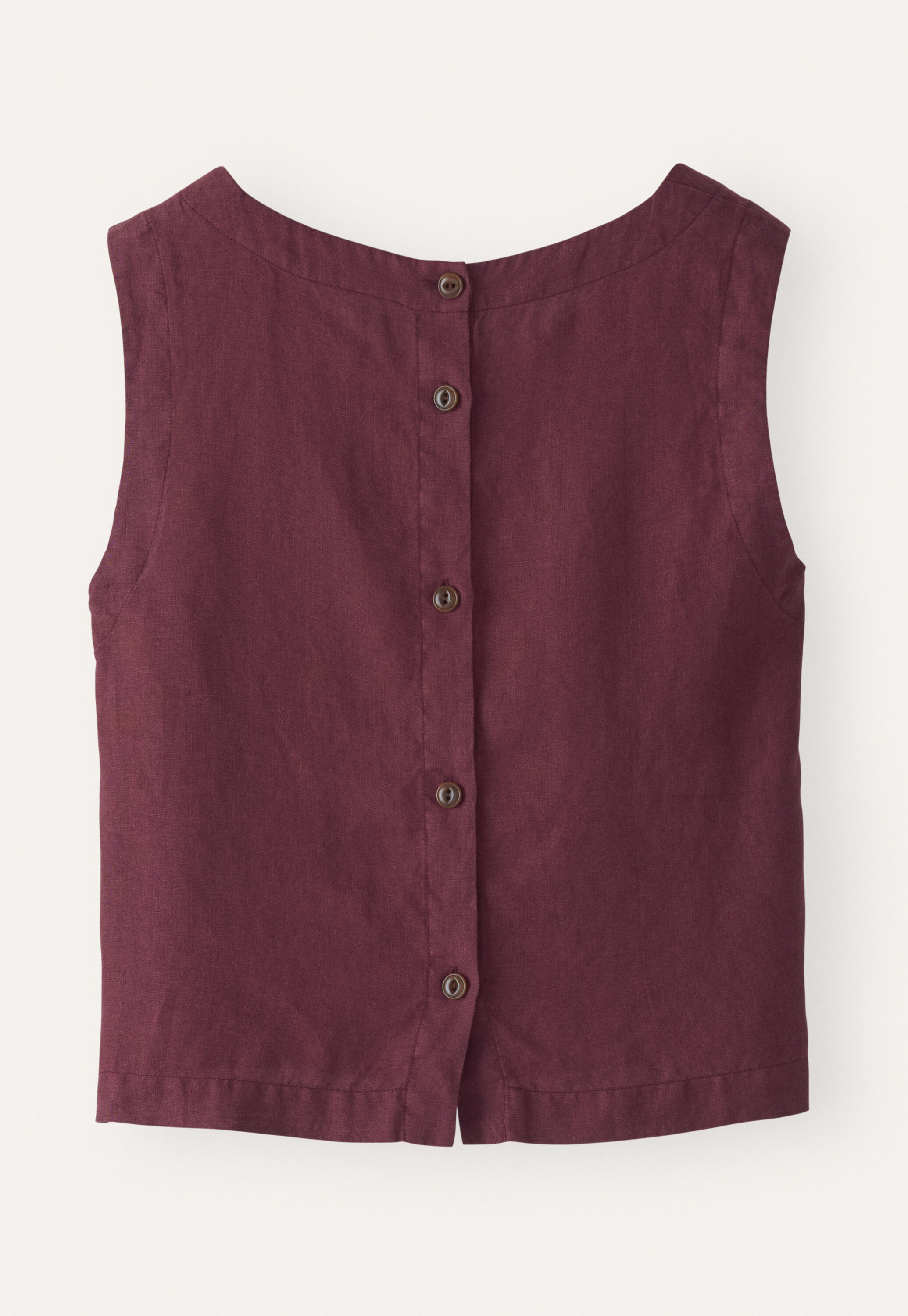 Button-back sleeveless top