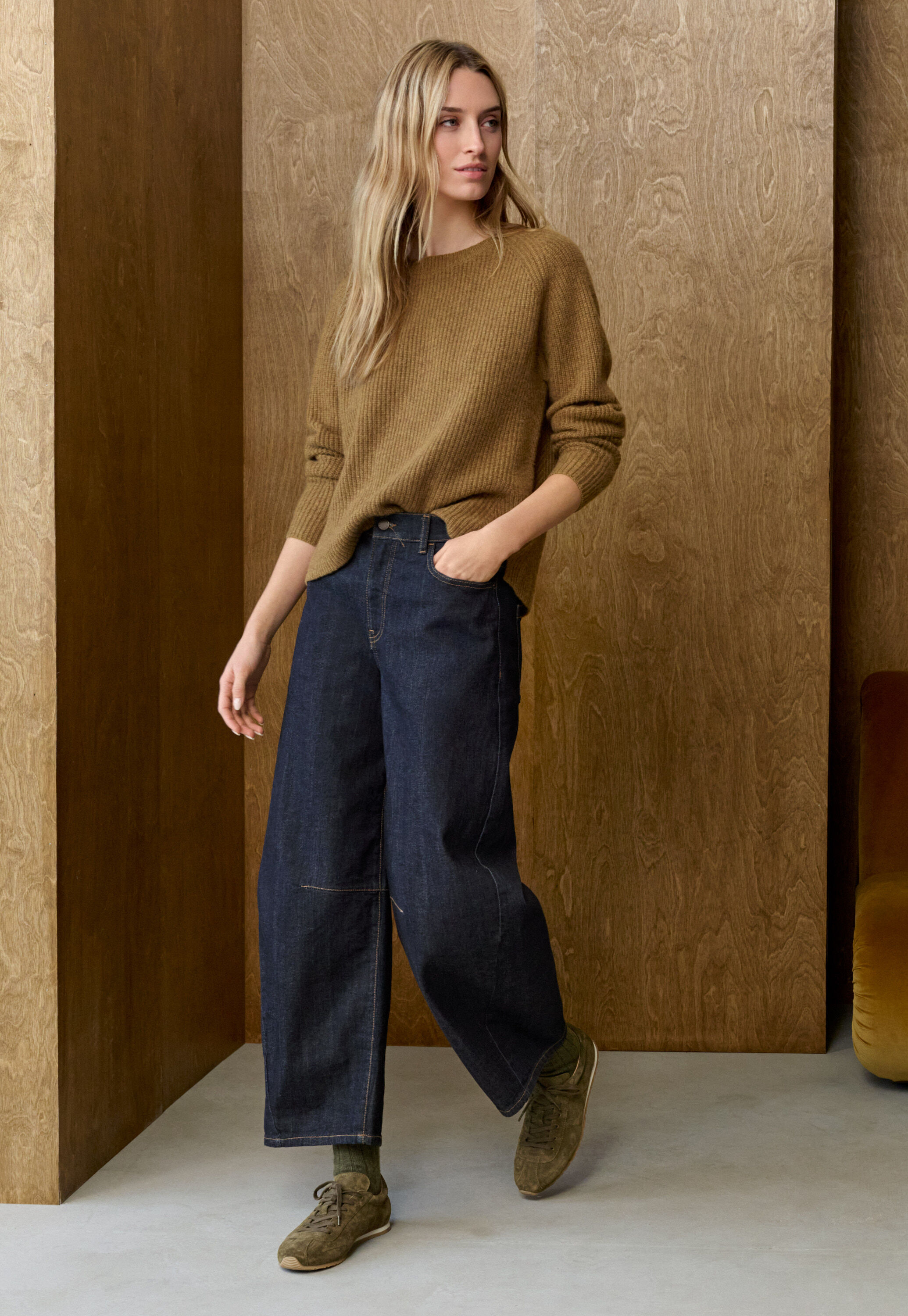 Ribbed crew-neck sweater
