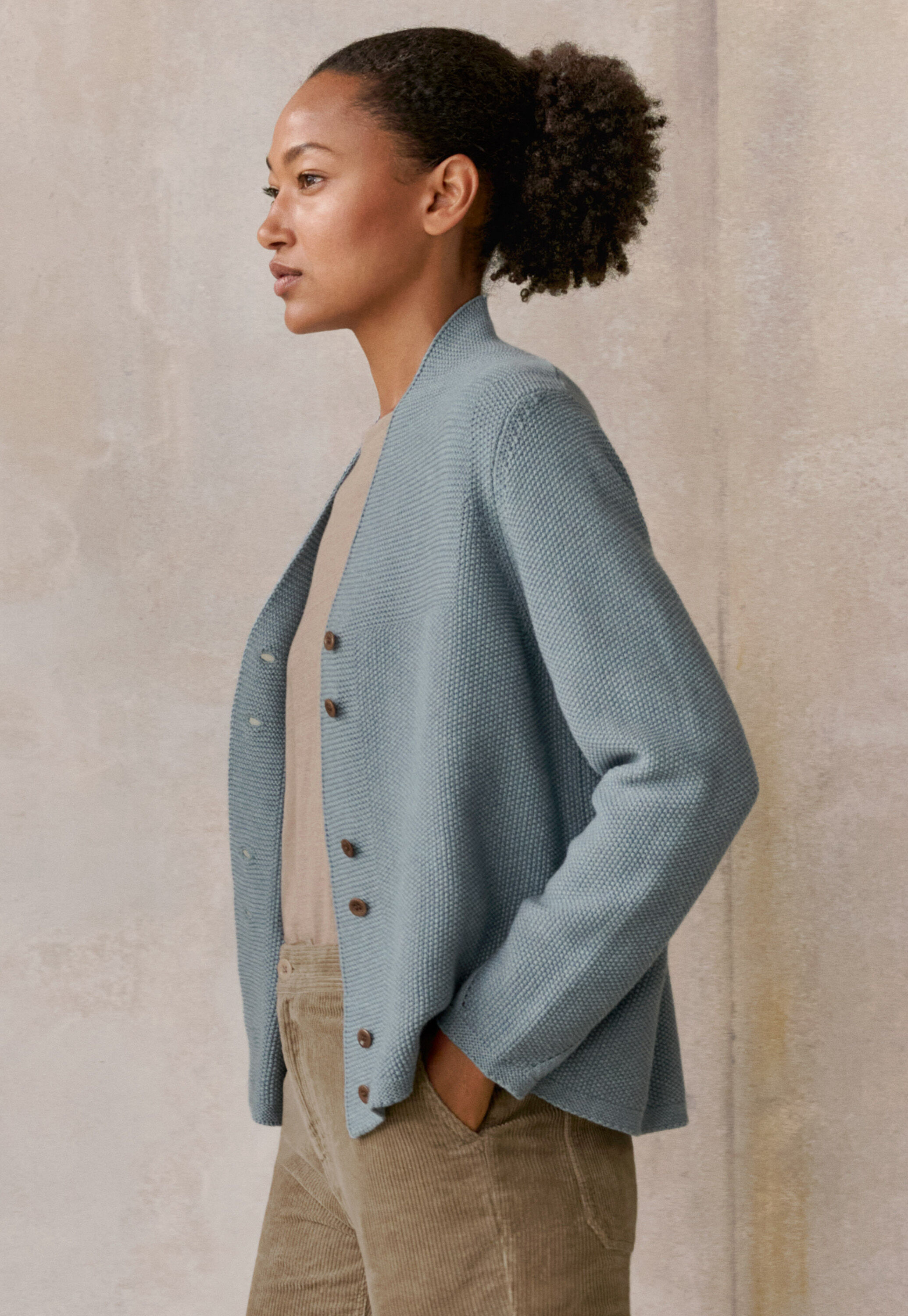 Button-front cardigan