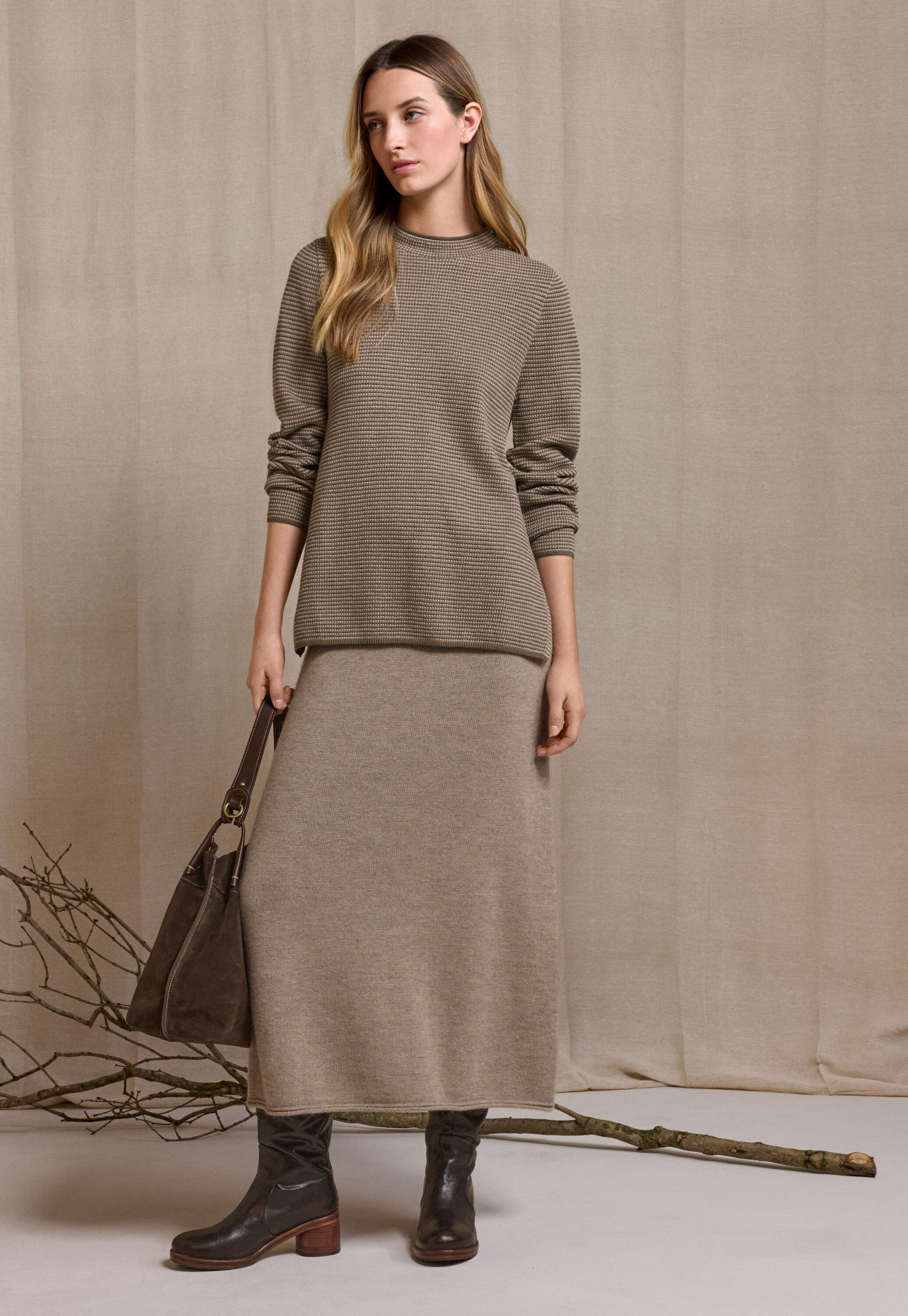 Moss-stitch tunic