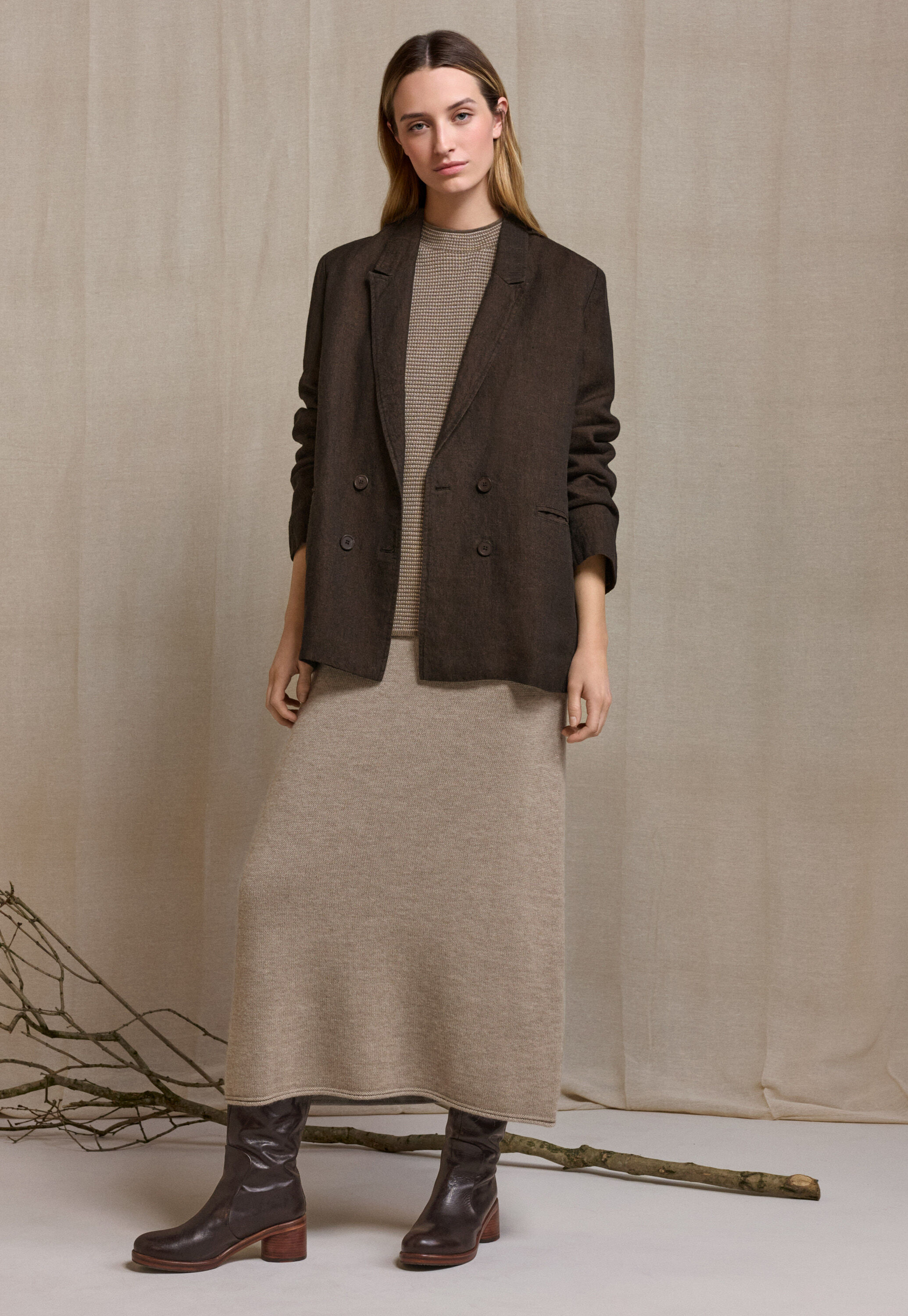Moss-stitch tunic