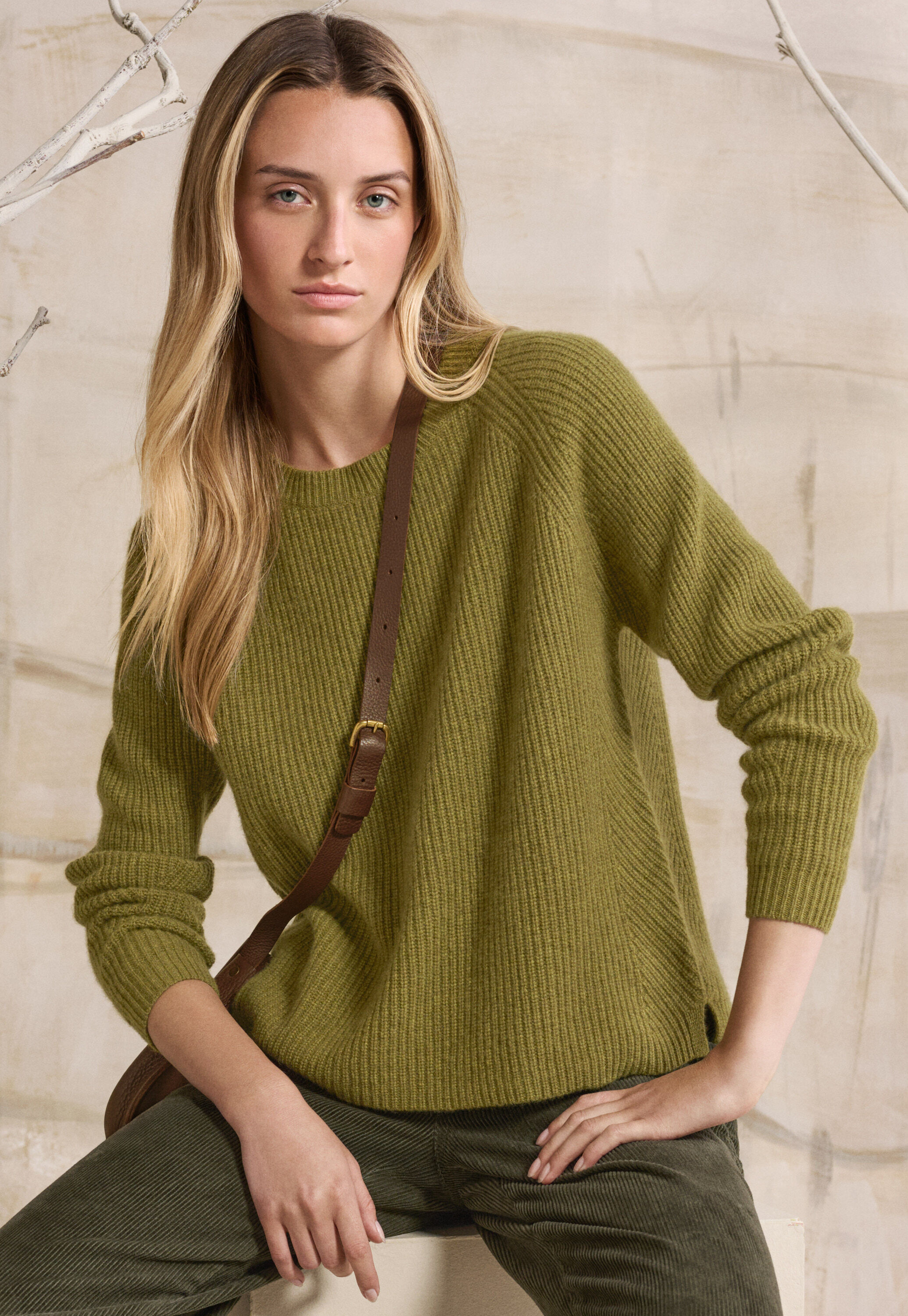 Ribbed crew-neck sweater
