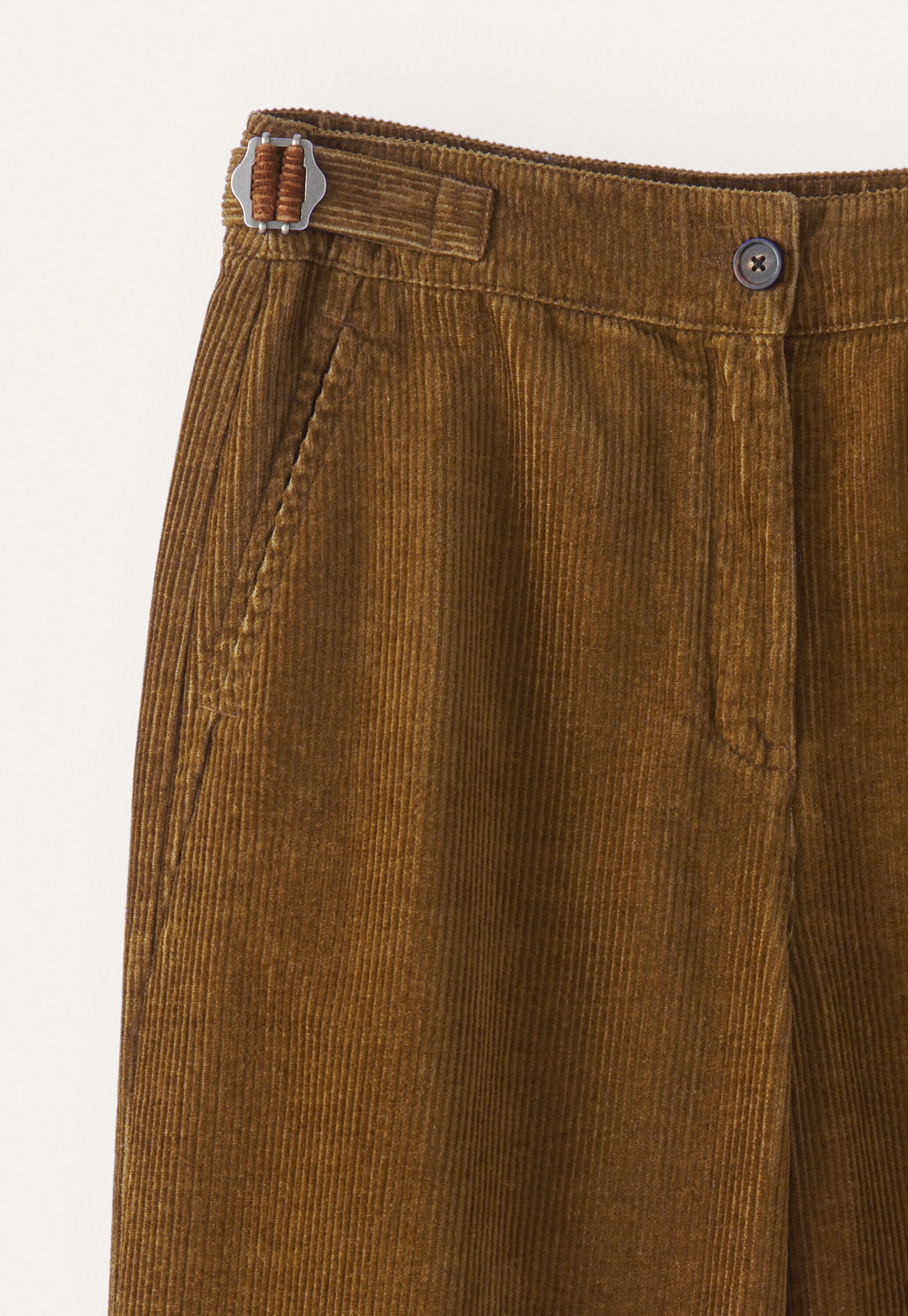 Cropped tapered-leg trousers, Tobacco, large