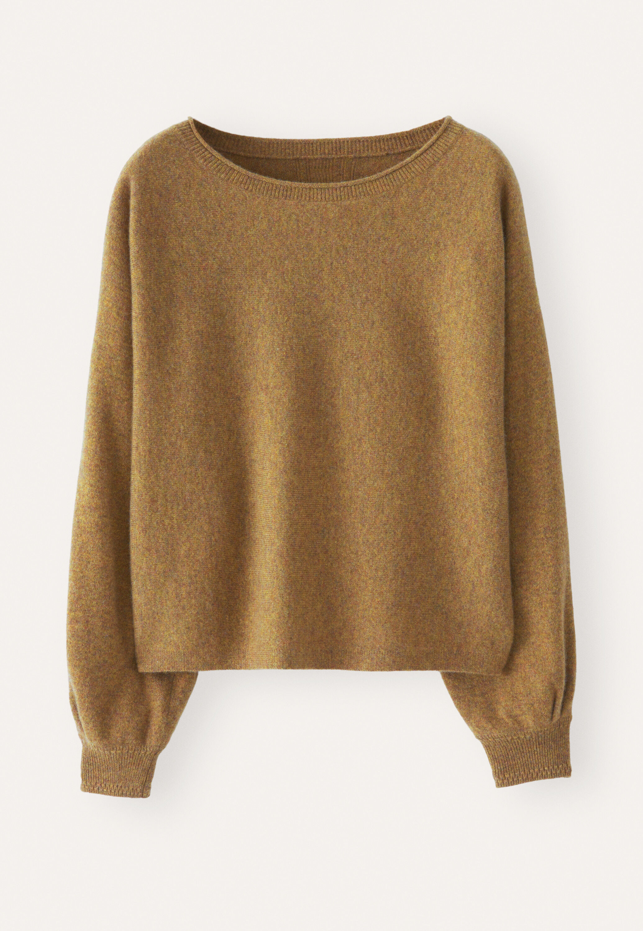 Dolman pleated-sleeve sweater