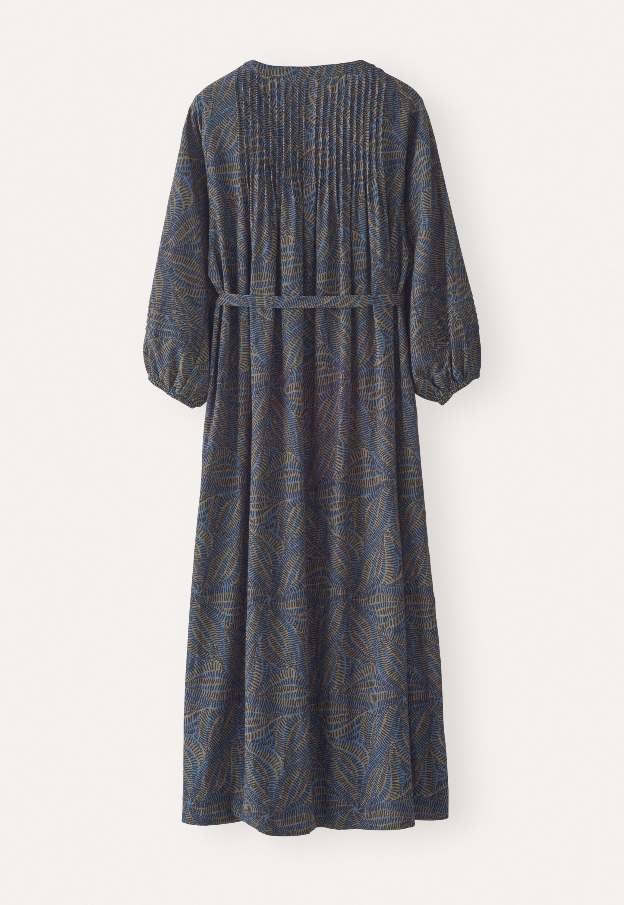 Printed dress with waist ties