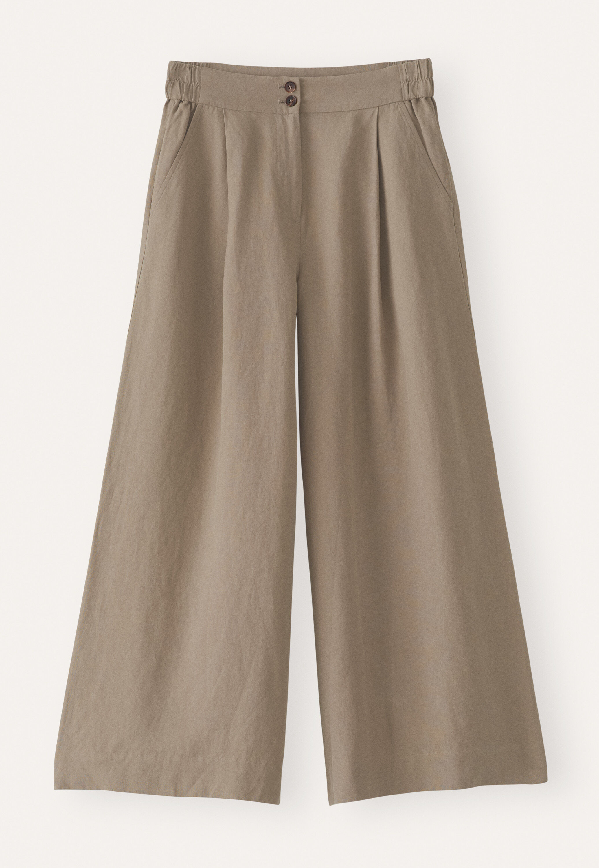 Wide & cropped trousers, Taupe brown, large