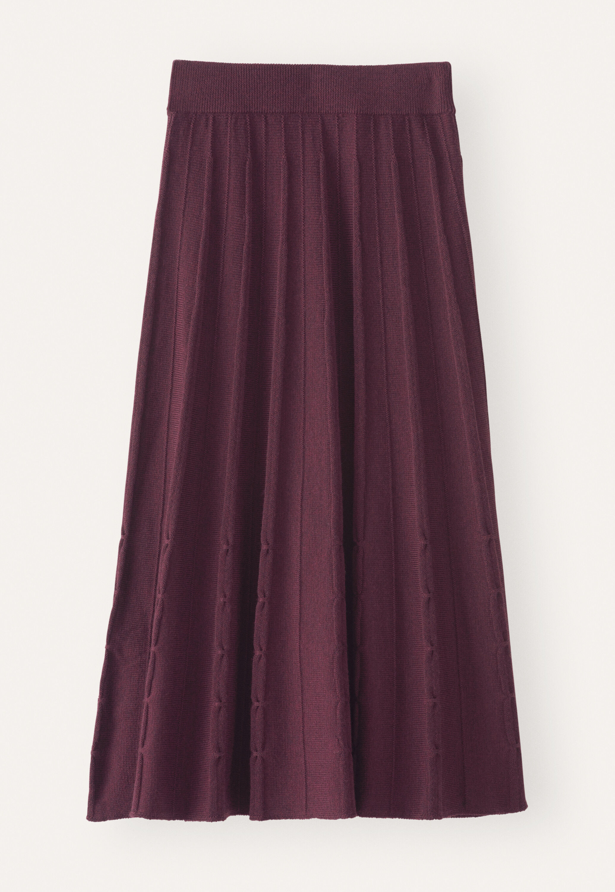Tuck-stitch merino skirt