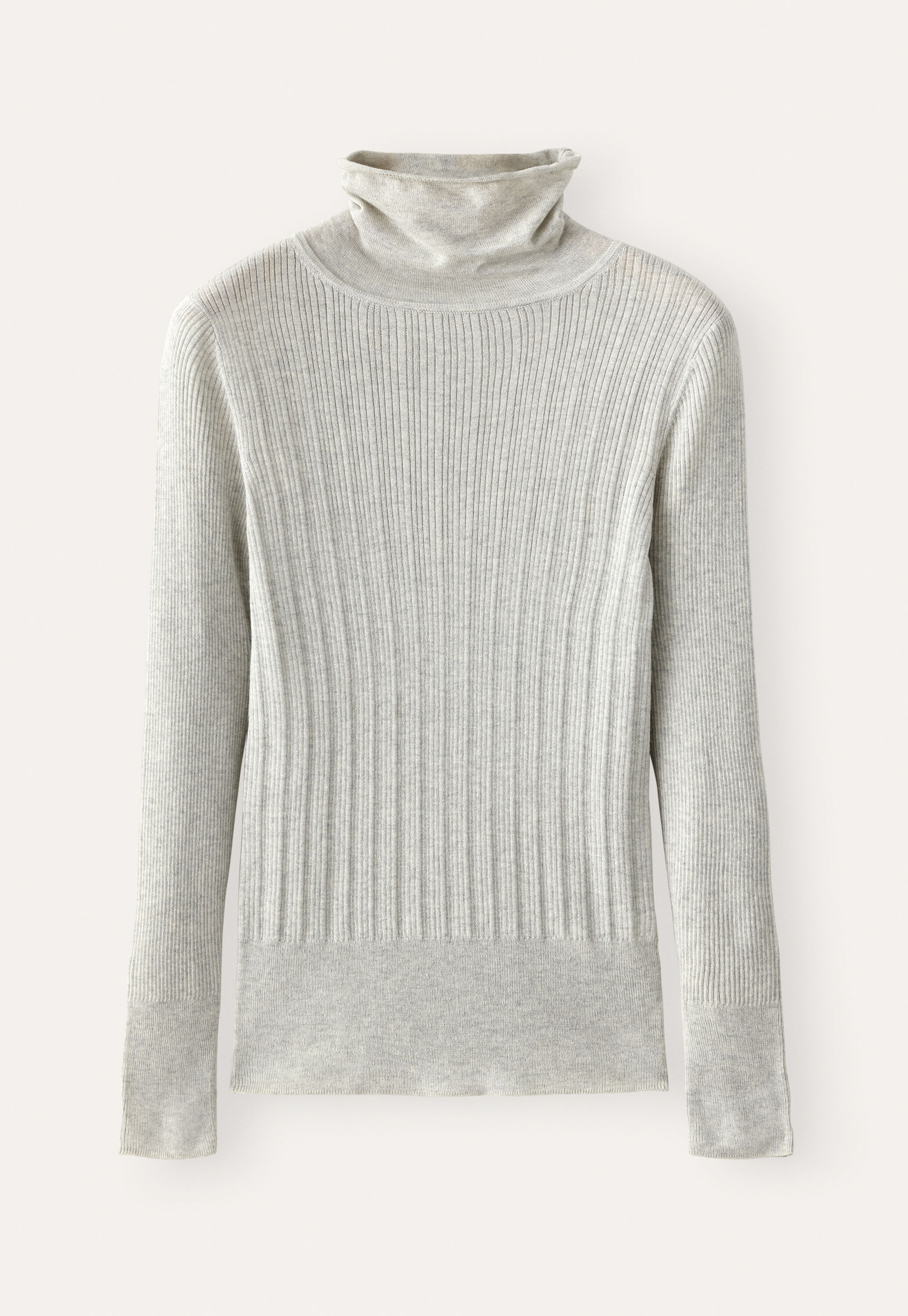 Ribbed sweater, Ecru grey, large