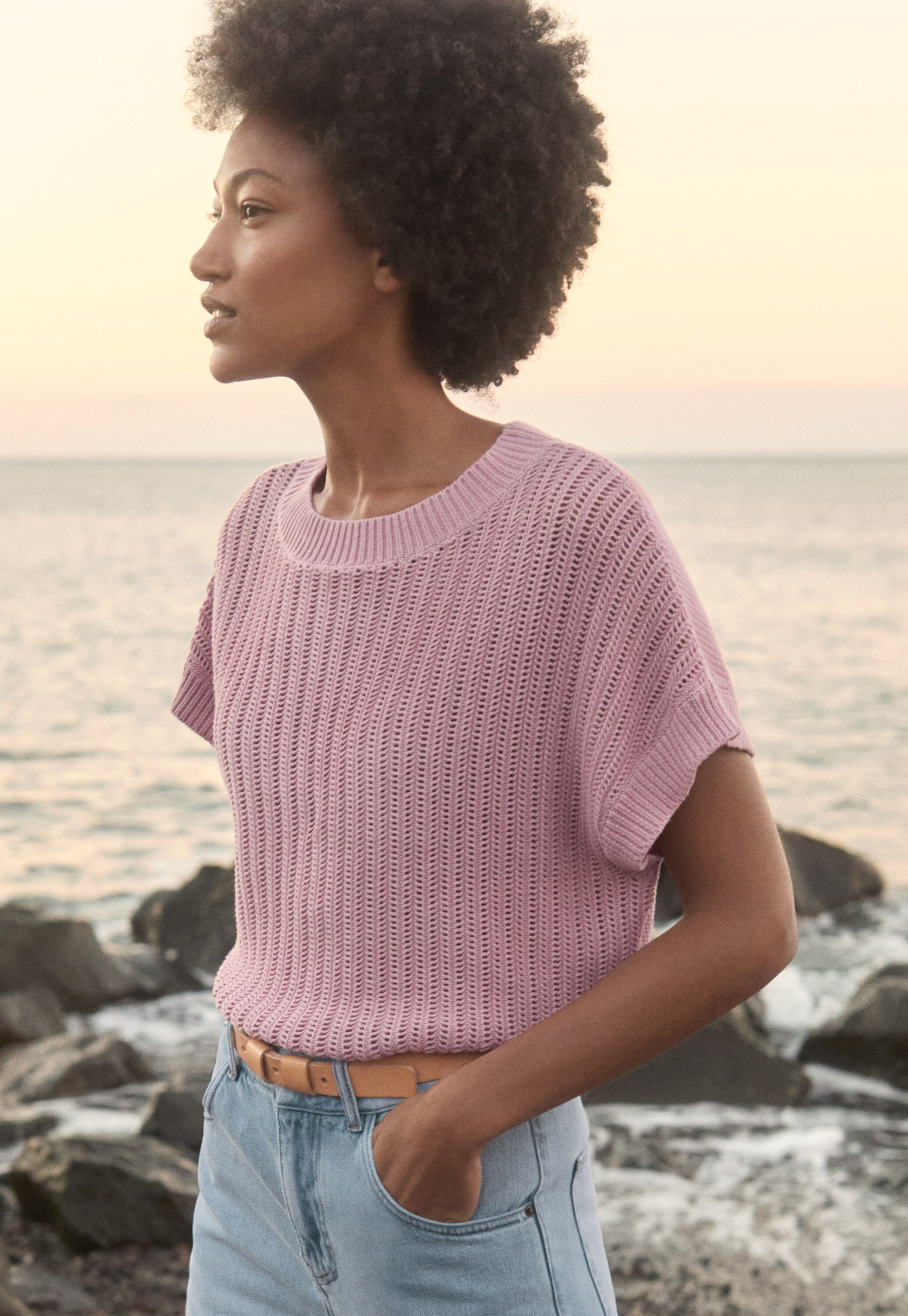 Crochet-stitch sweater