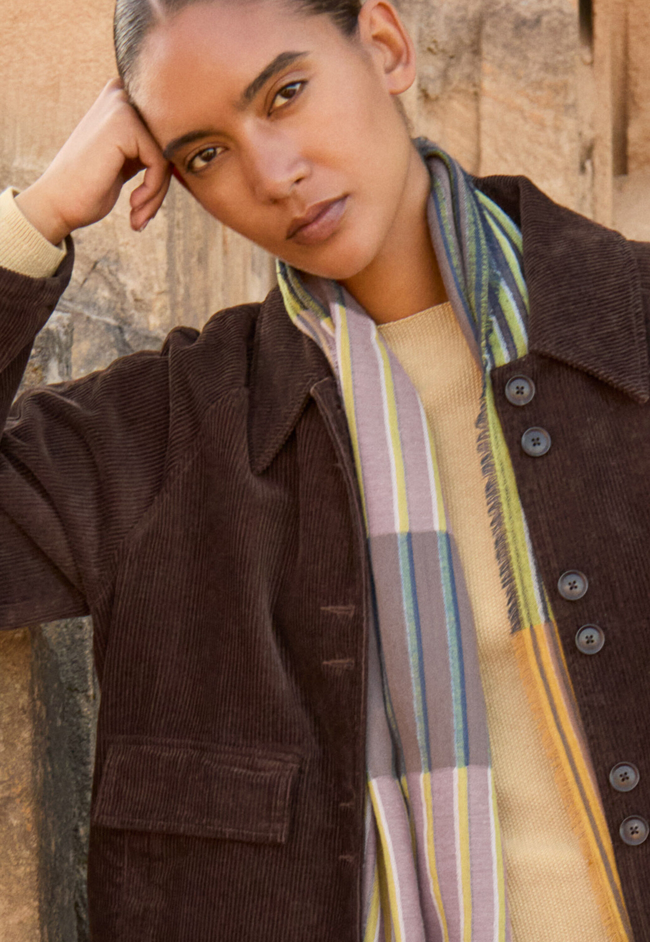 Cropped cord jacket