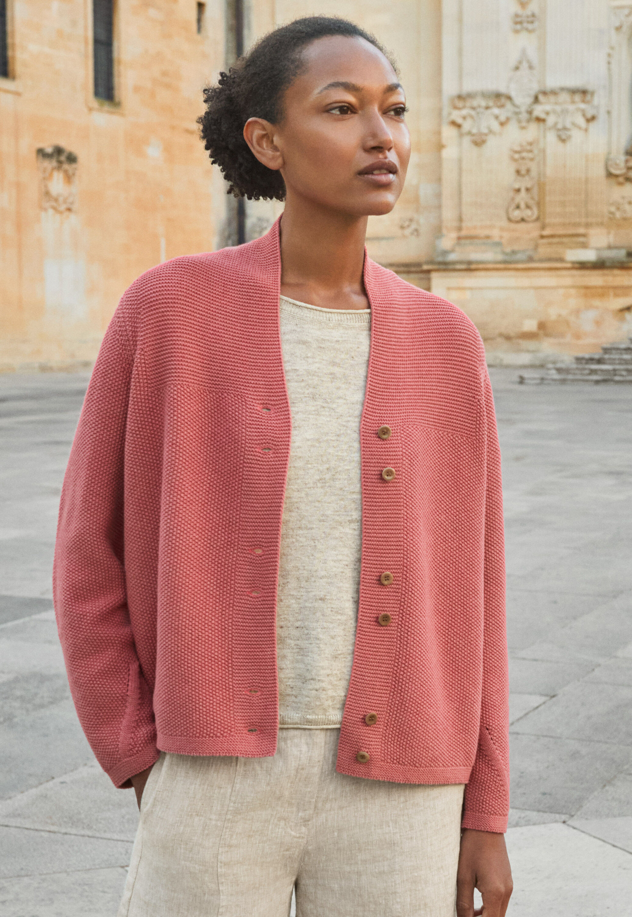 Hand-knitted cardigan