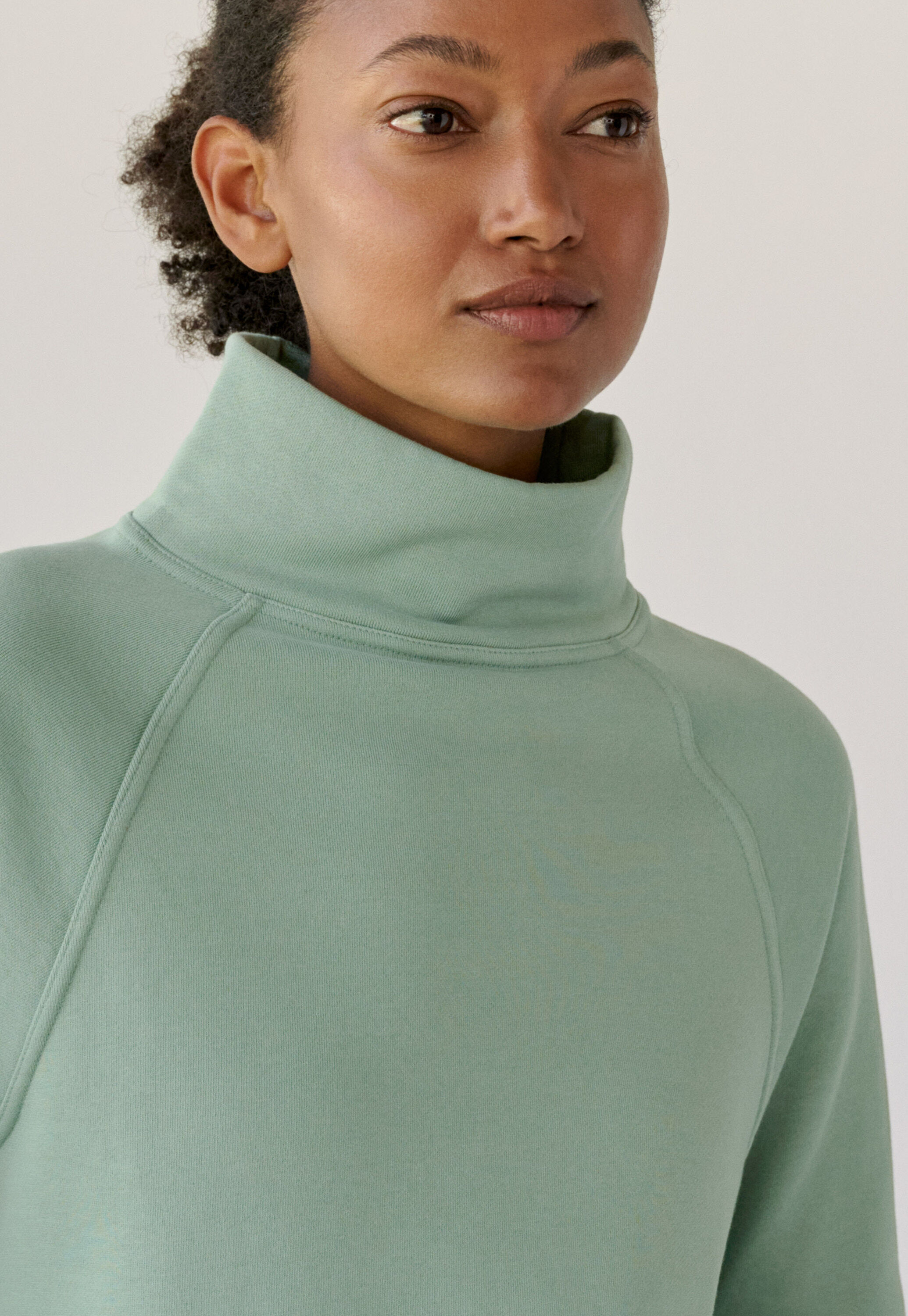 Funnel-neck sweatshirt, Dark aqua, large