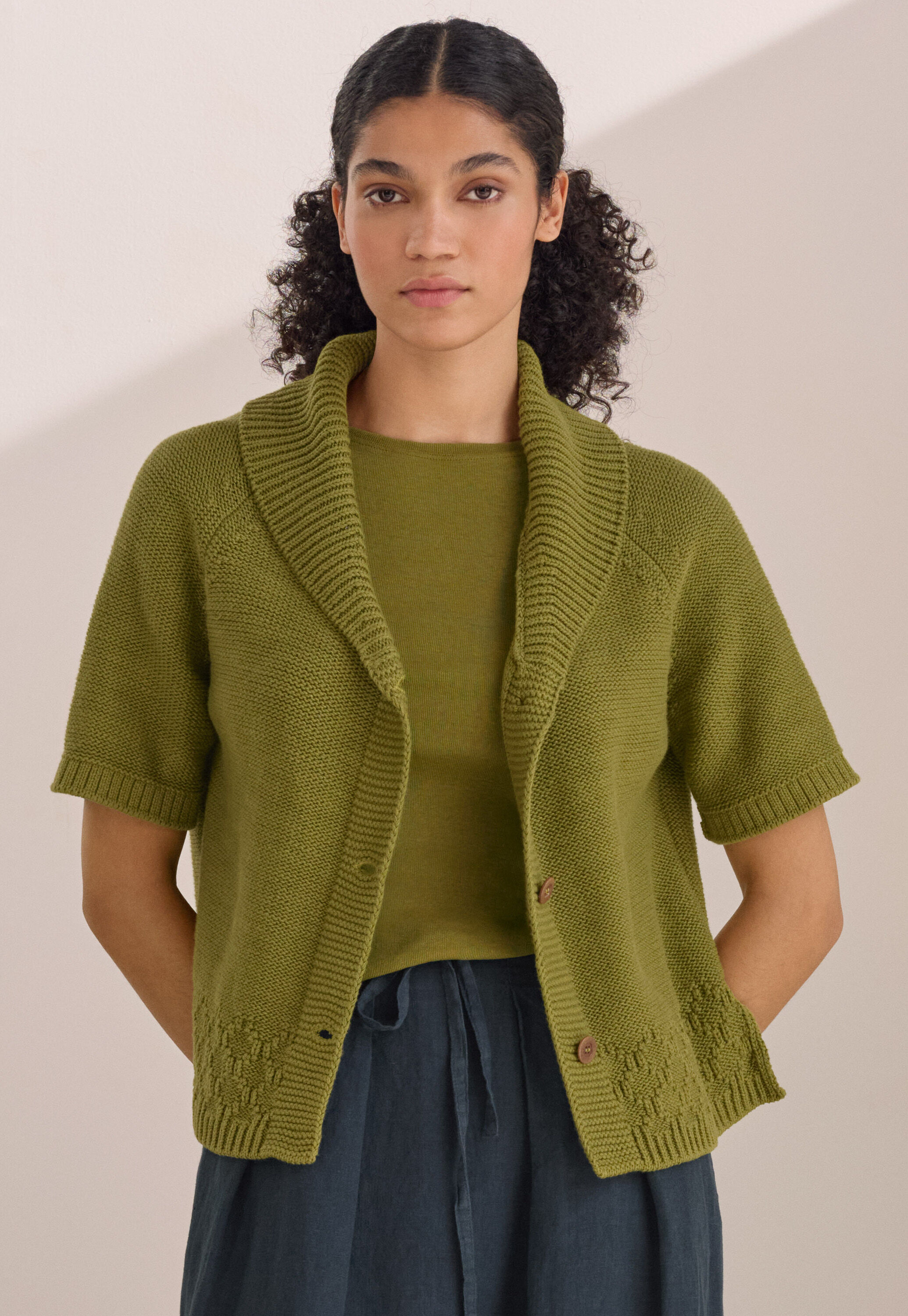 Hand-knitted cardigan
