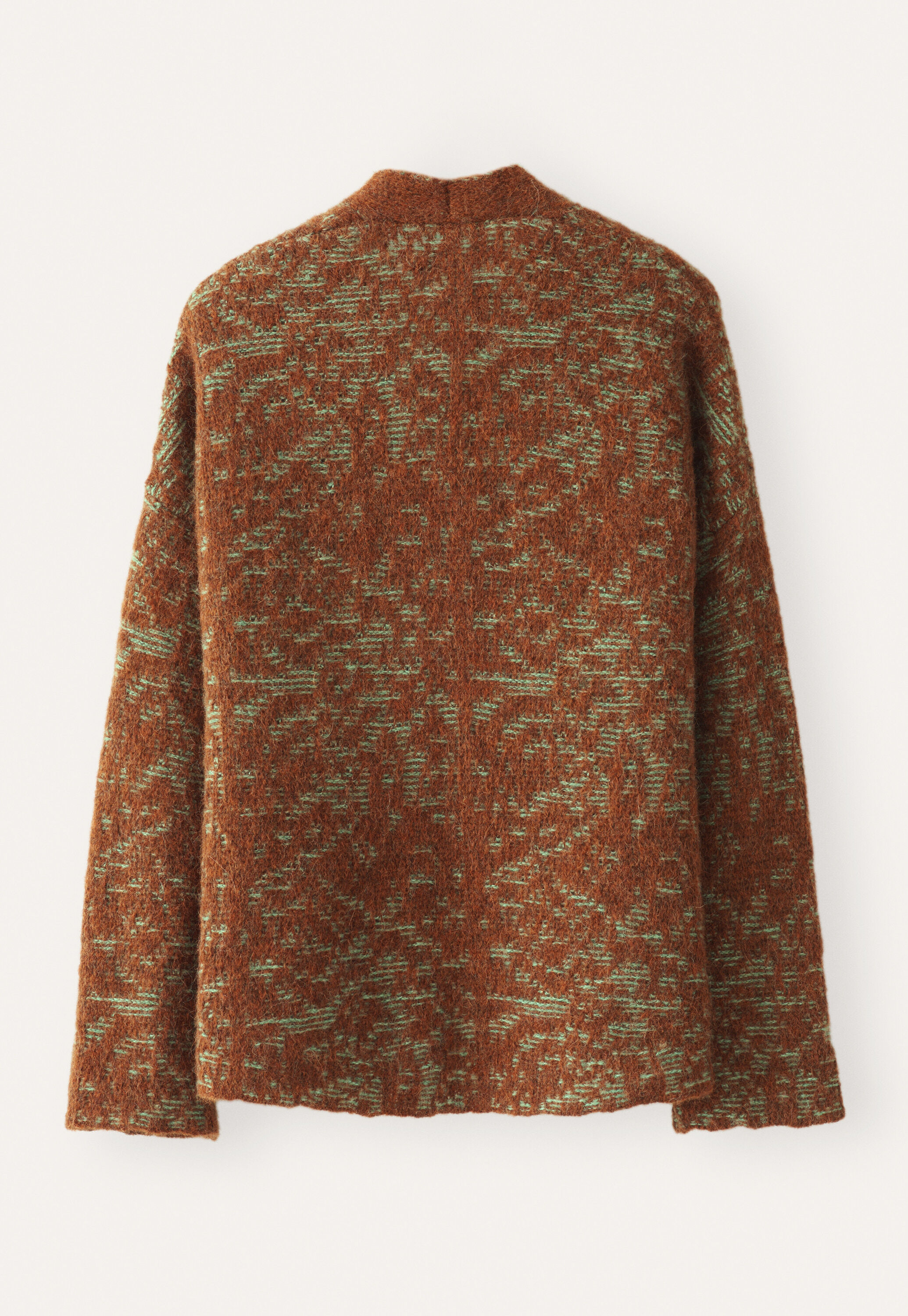 Lace-stitch kimono cardigan, Chilli aqua, large