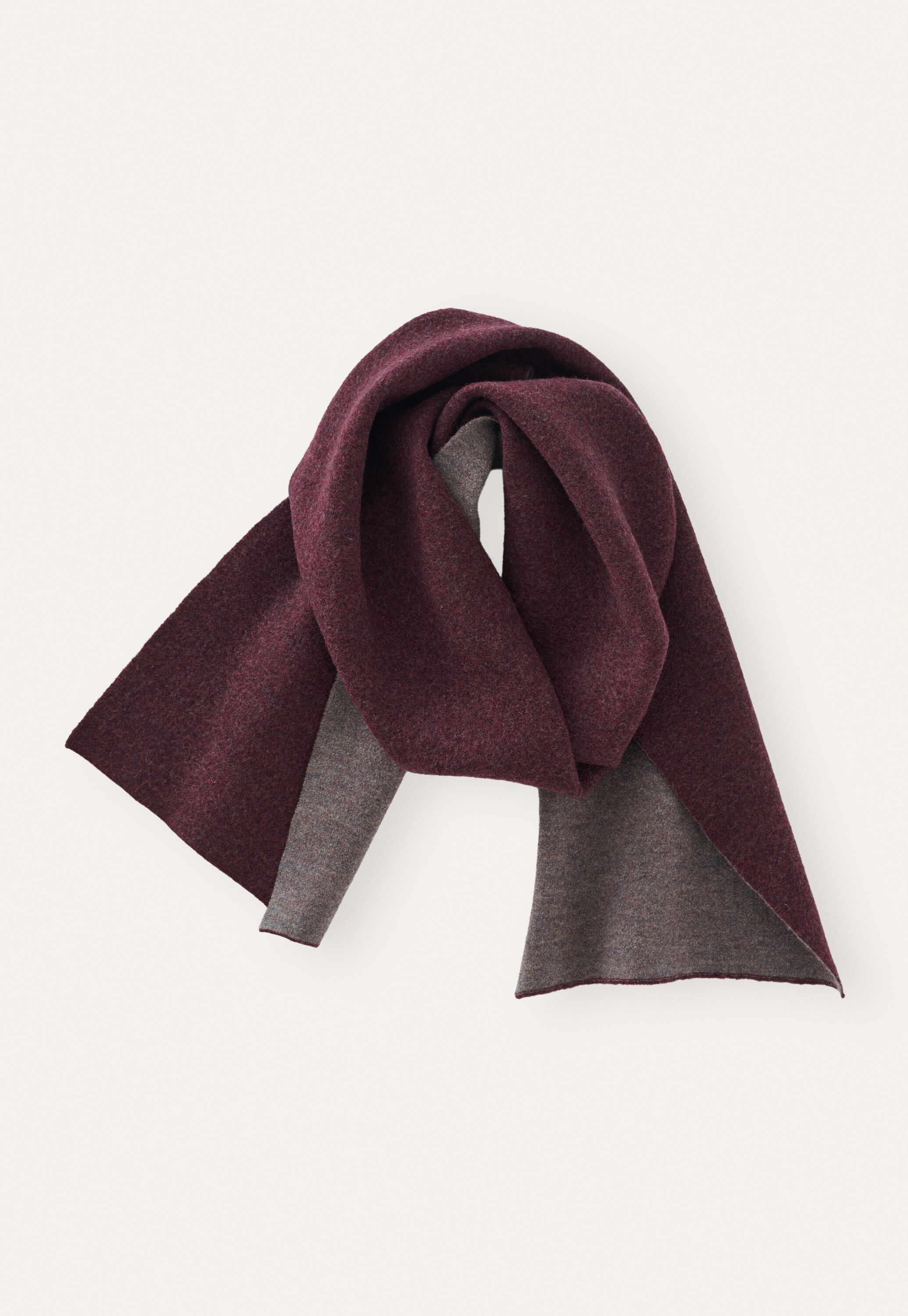 Plaited boiled scarf, Aubergine, large