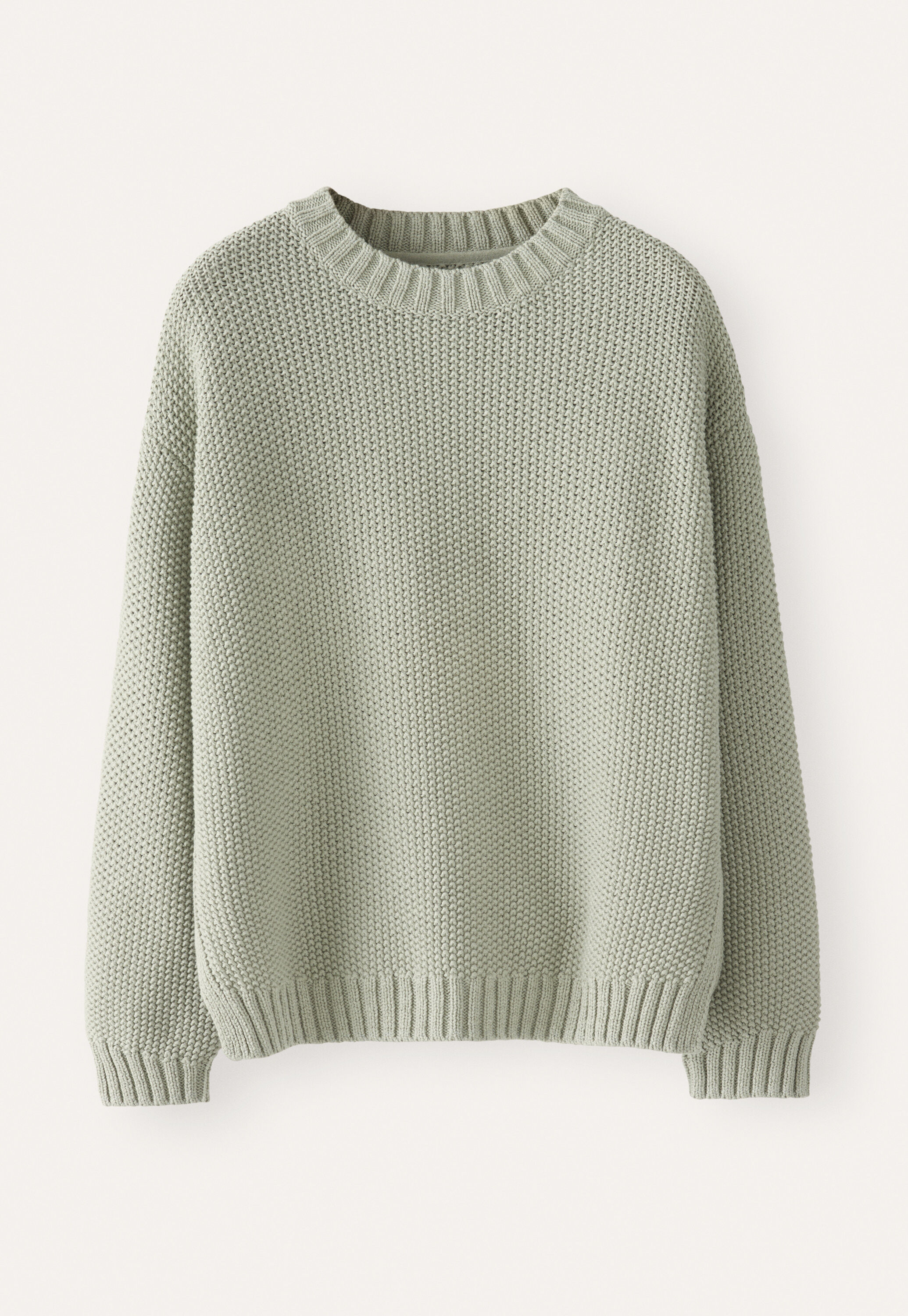 Moss-stitch sweater, Pale mint, large