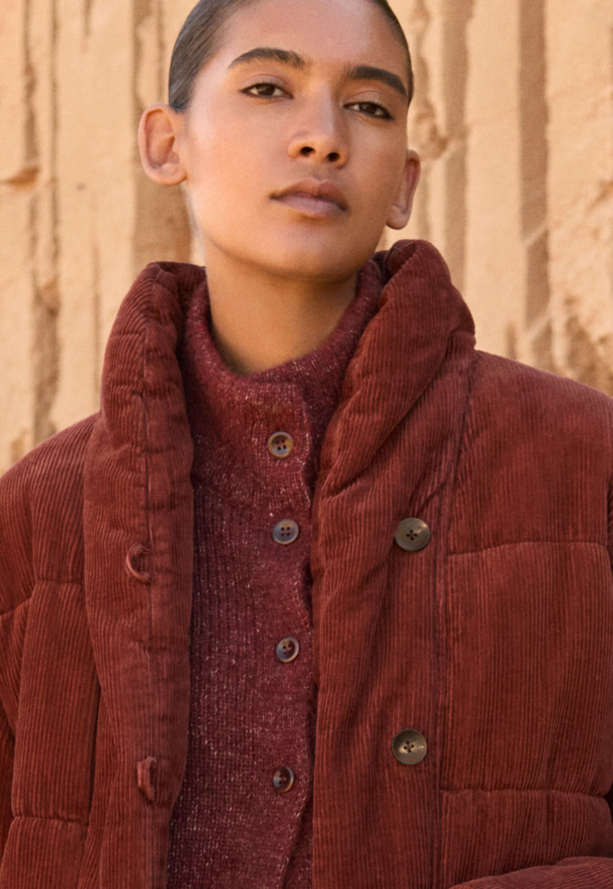 Padded shawl-collar coat