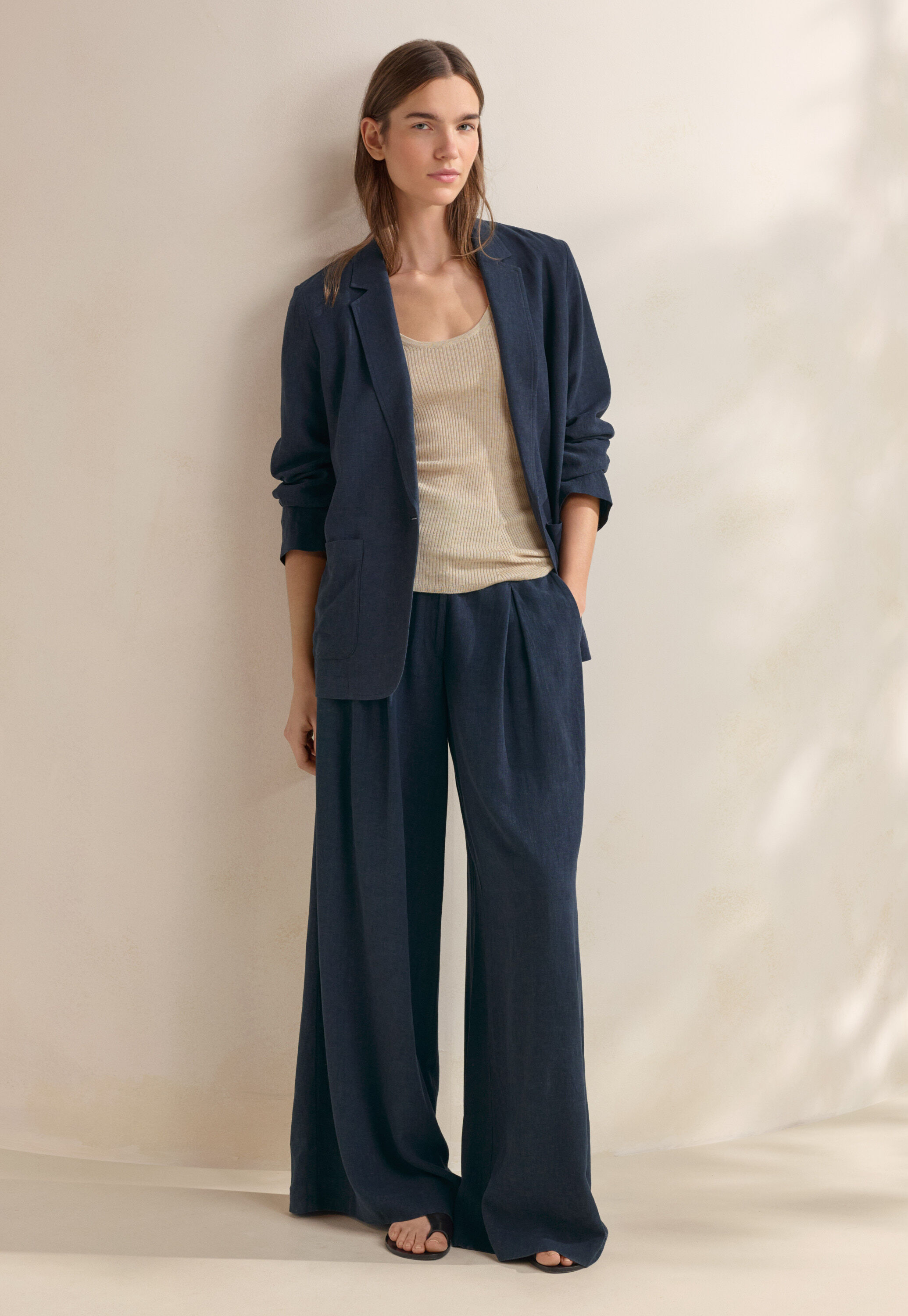 Wide-leg trousers, Midnight, large