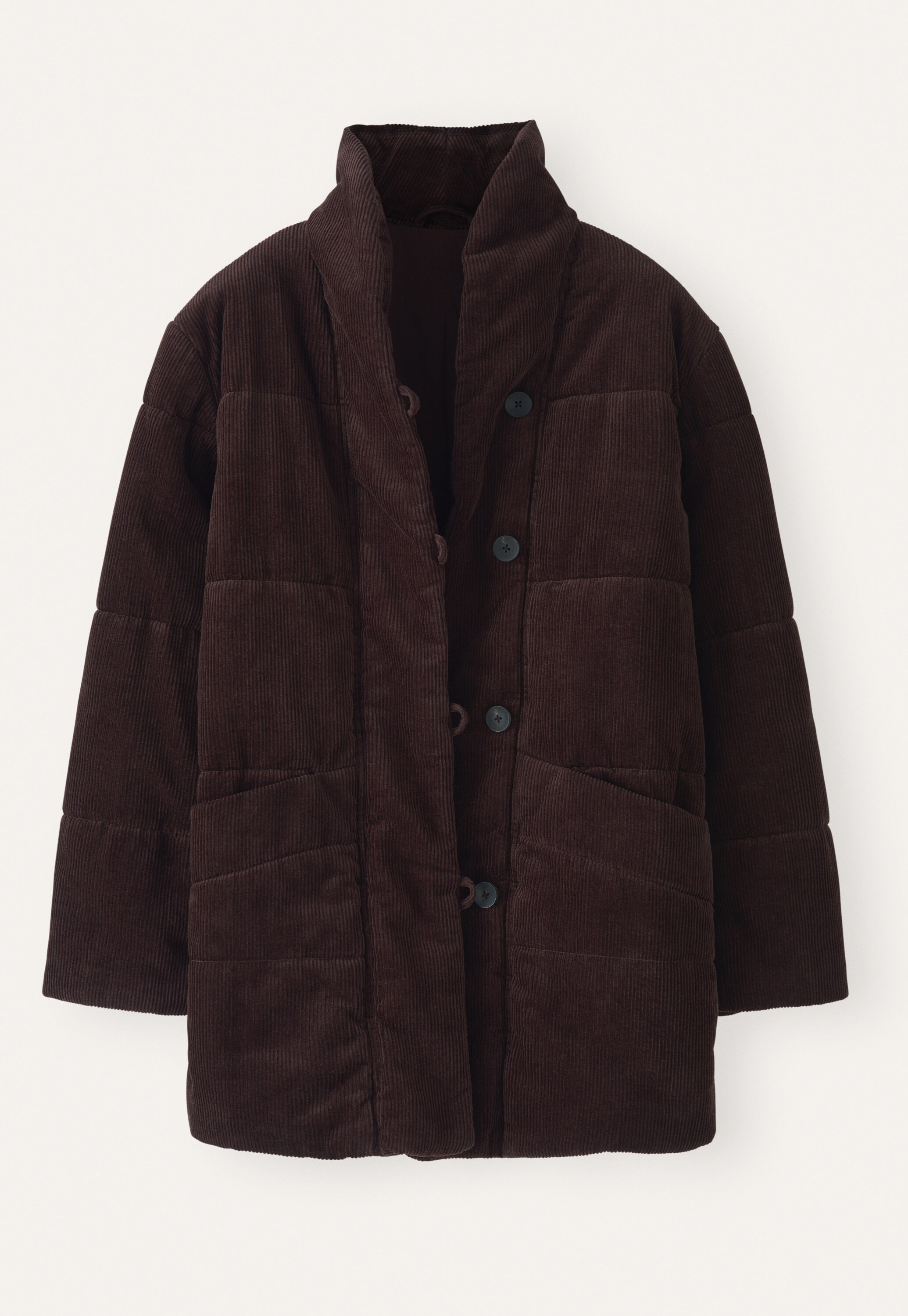 Padded shawl-collar coat