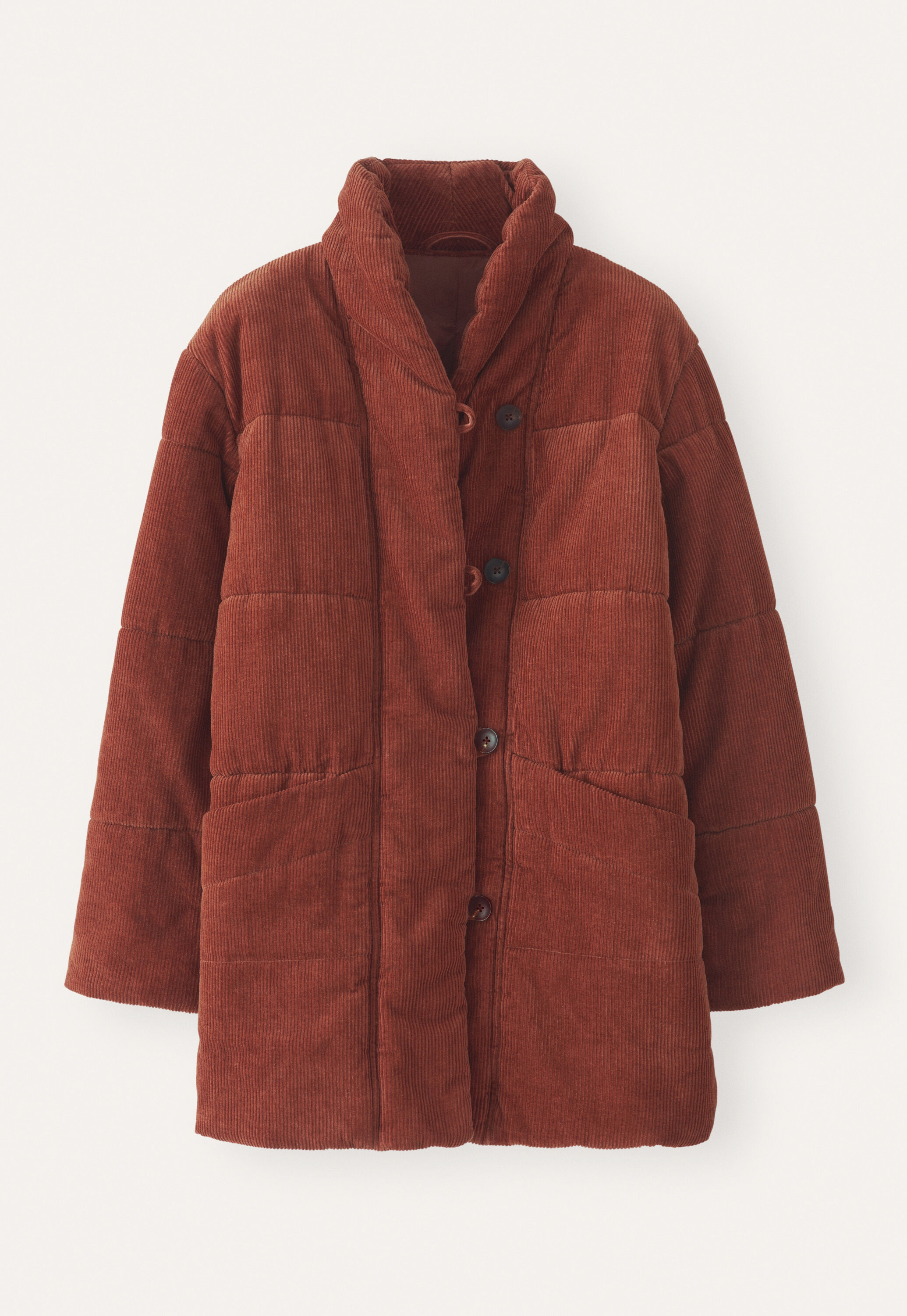 Padded shawl-collar coat