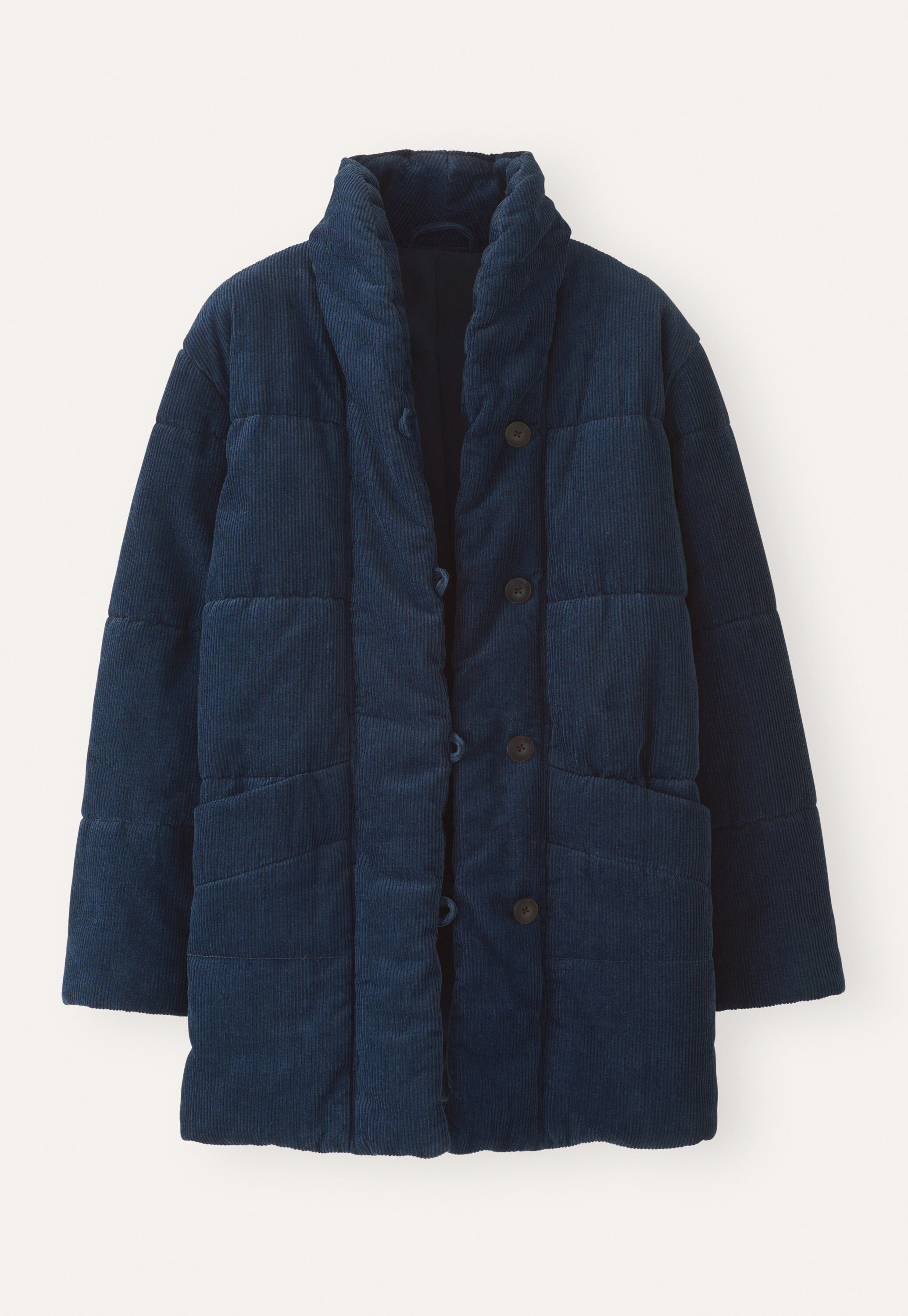 Padded shawl-collar coat