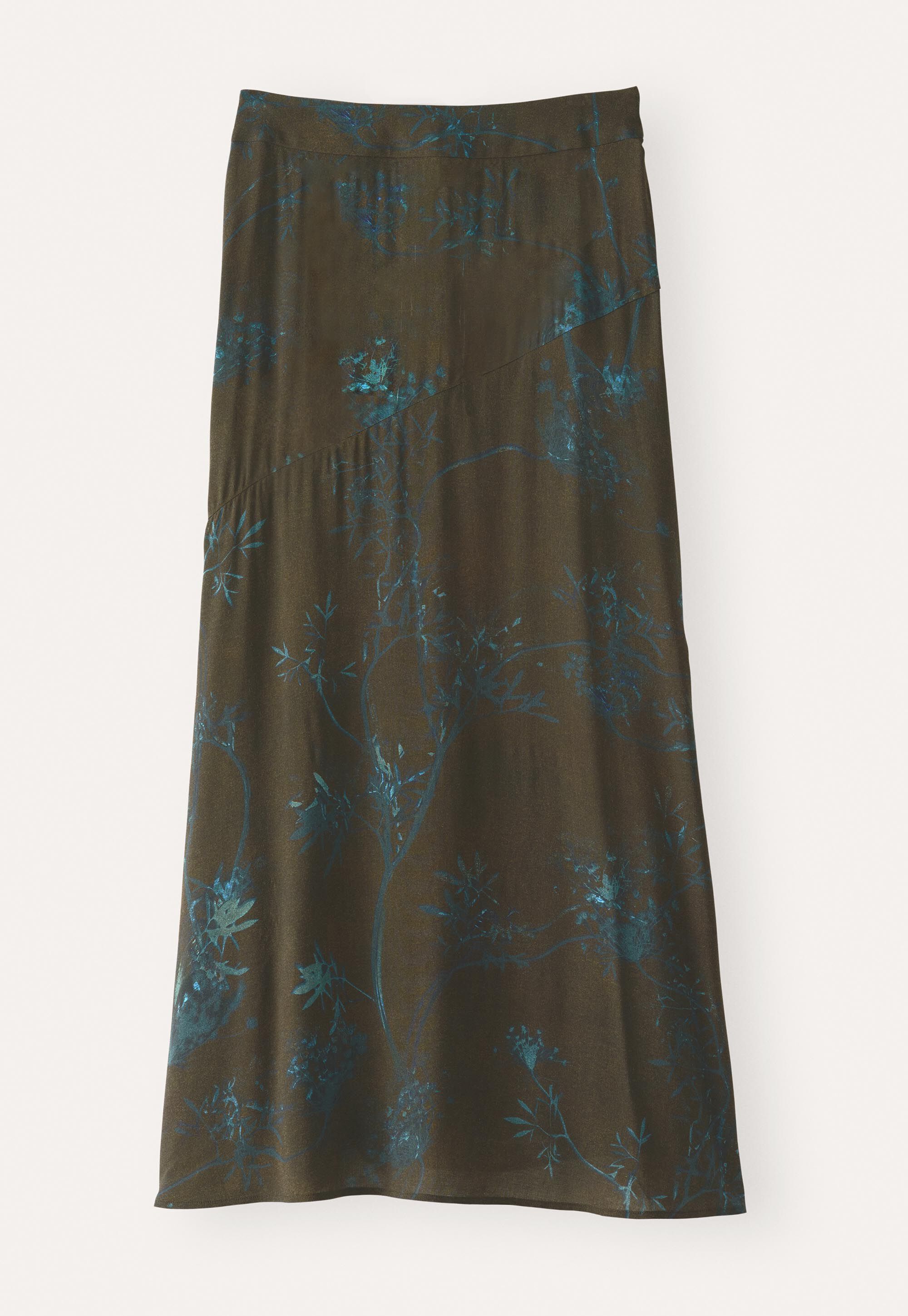 Printed long flared skirt