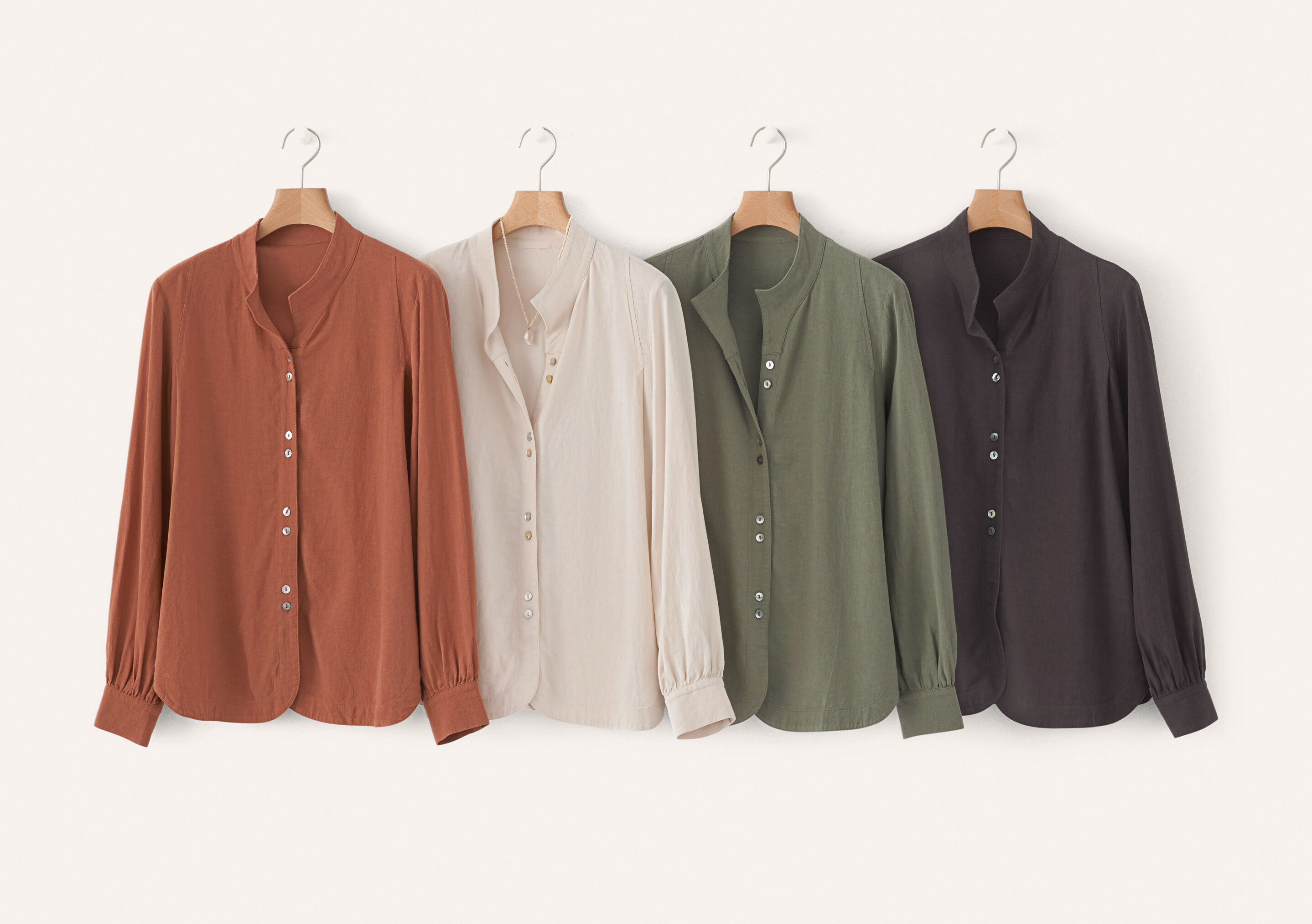 Funnel-neck blouse