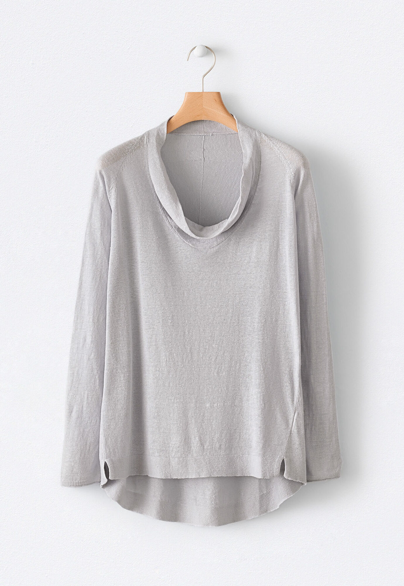 Cowl-neck linen sweater