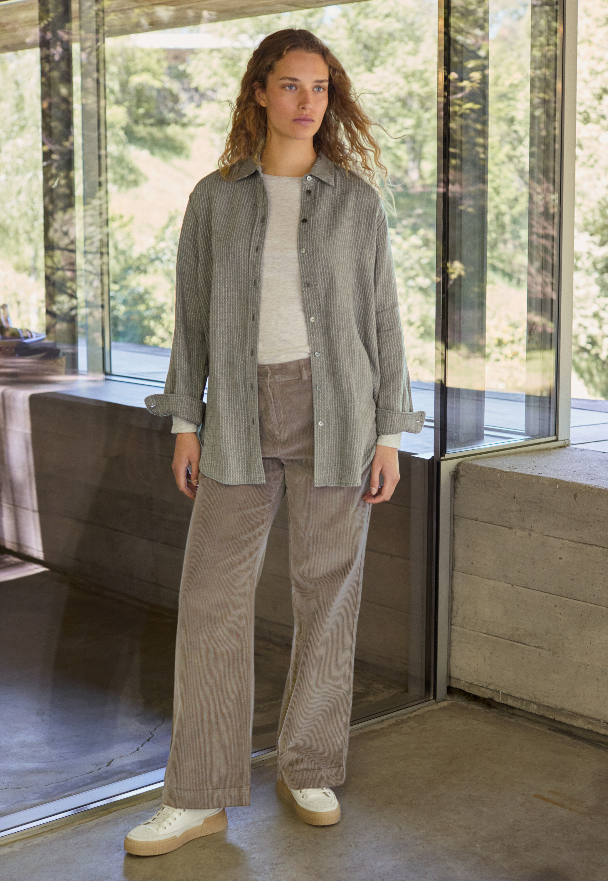 Round-neck top, Grey natural, large