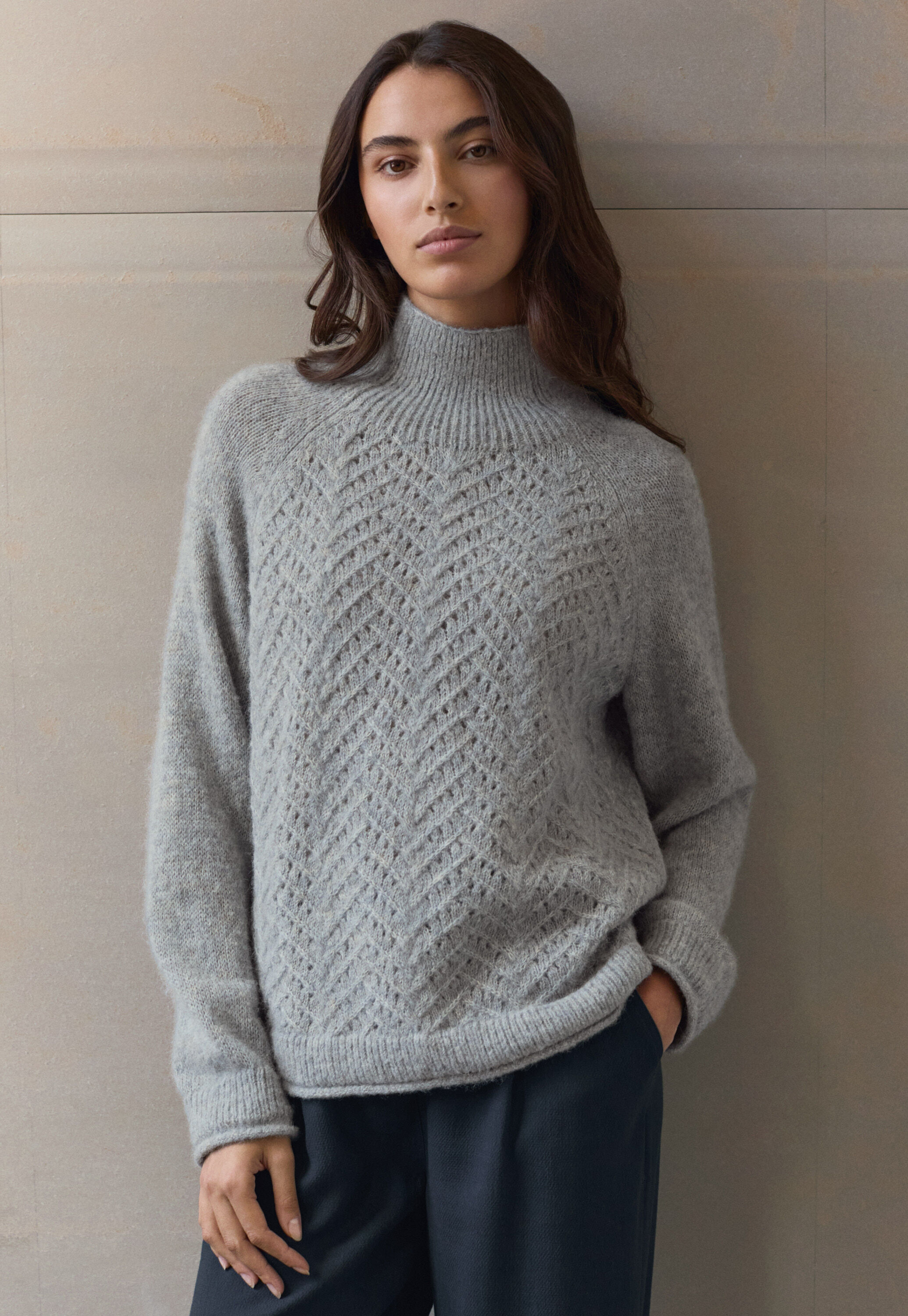 Cable-stitch sweater
