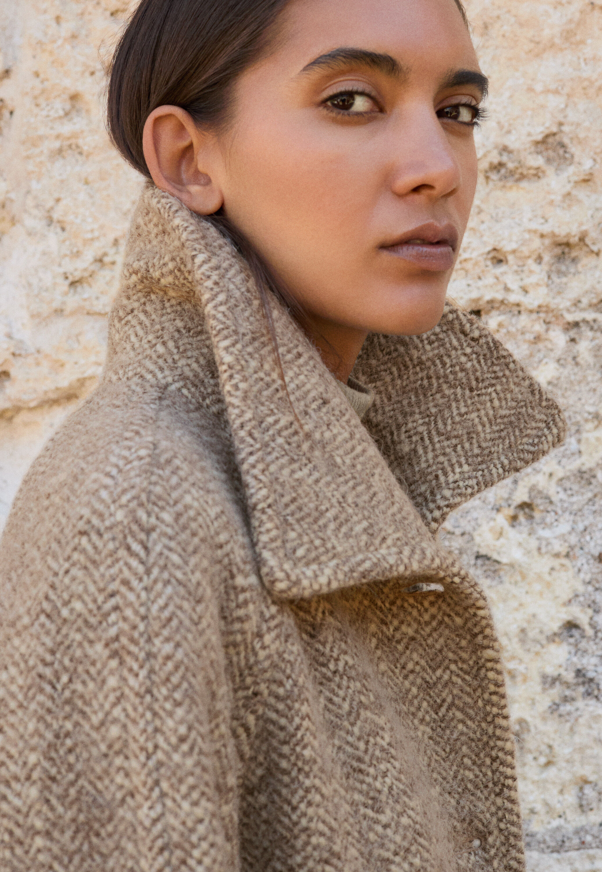 Herringbone coat, Natural fawn, large