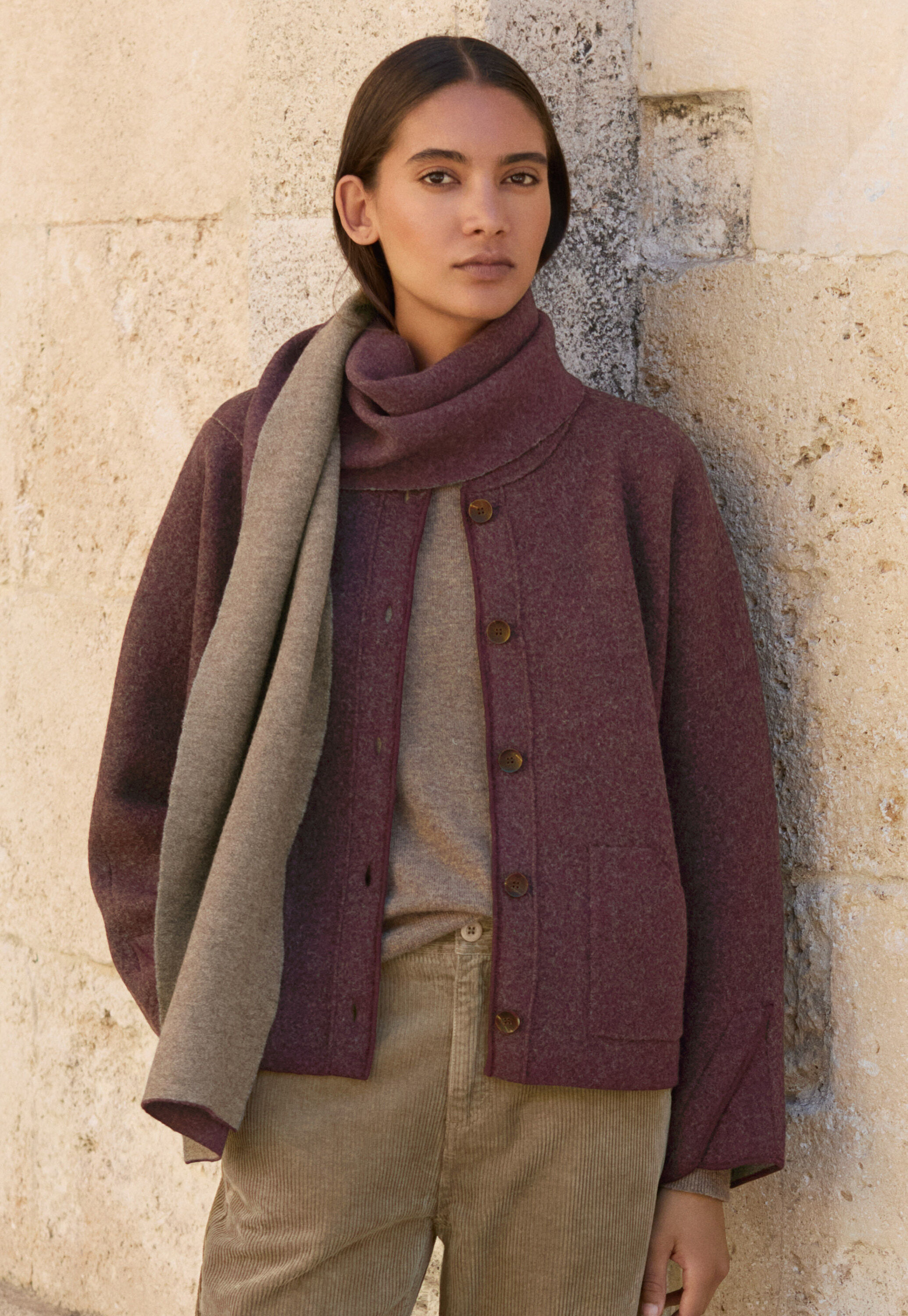 Plaited boiled jacket