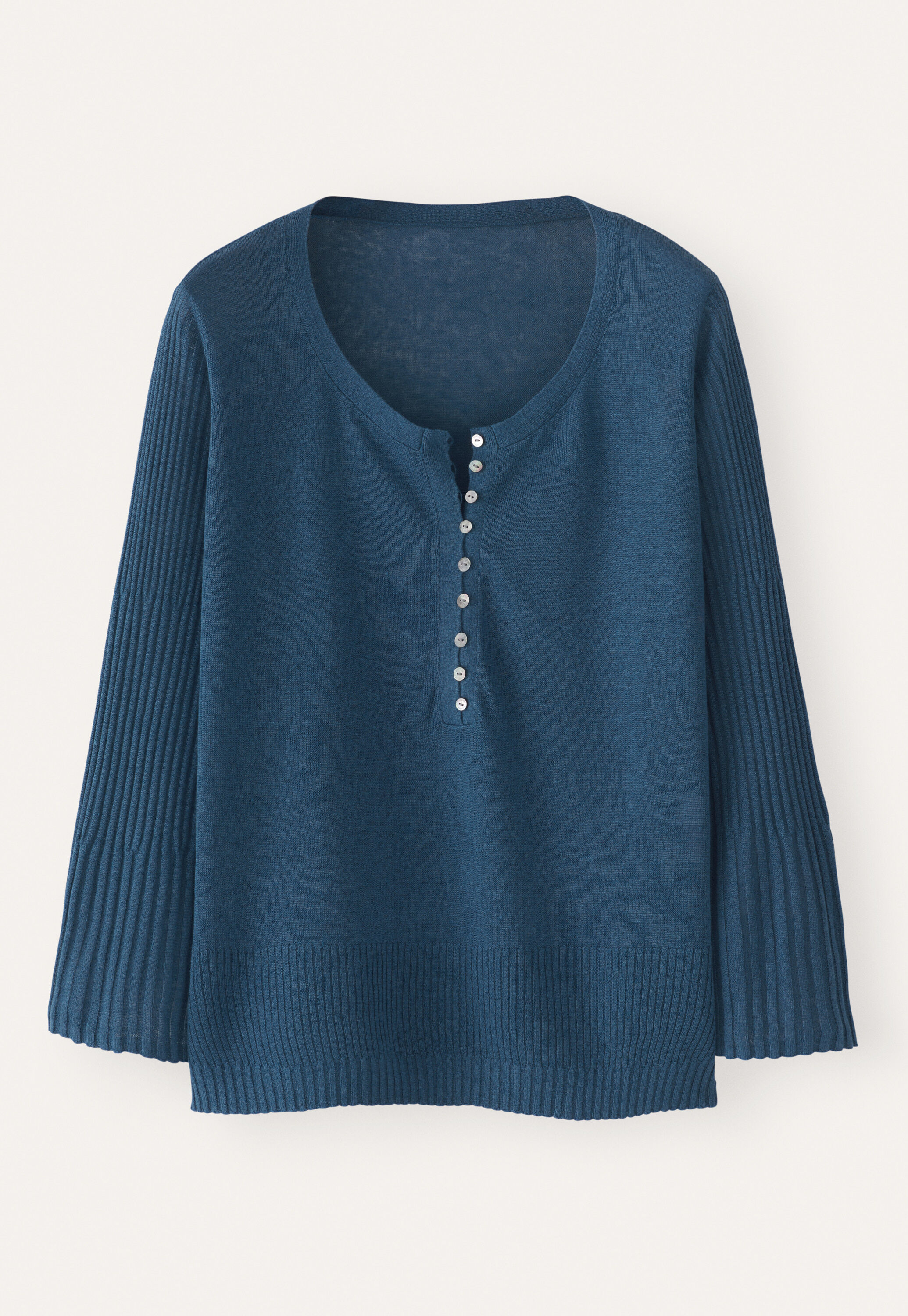 Ribbed-sleeve sweater