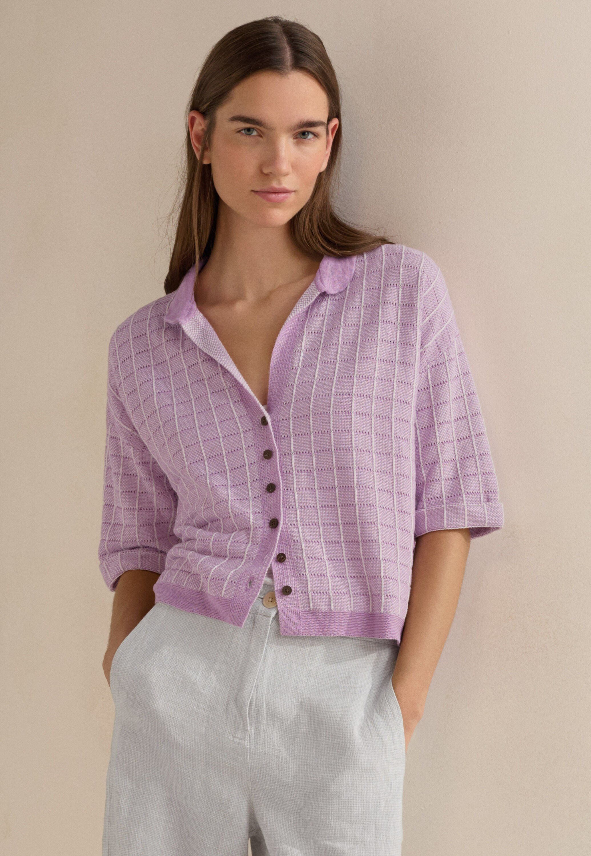 Check-stitch shirt