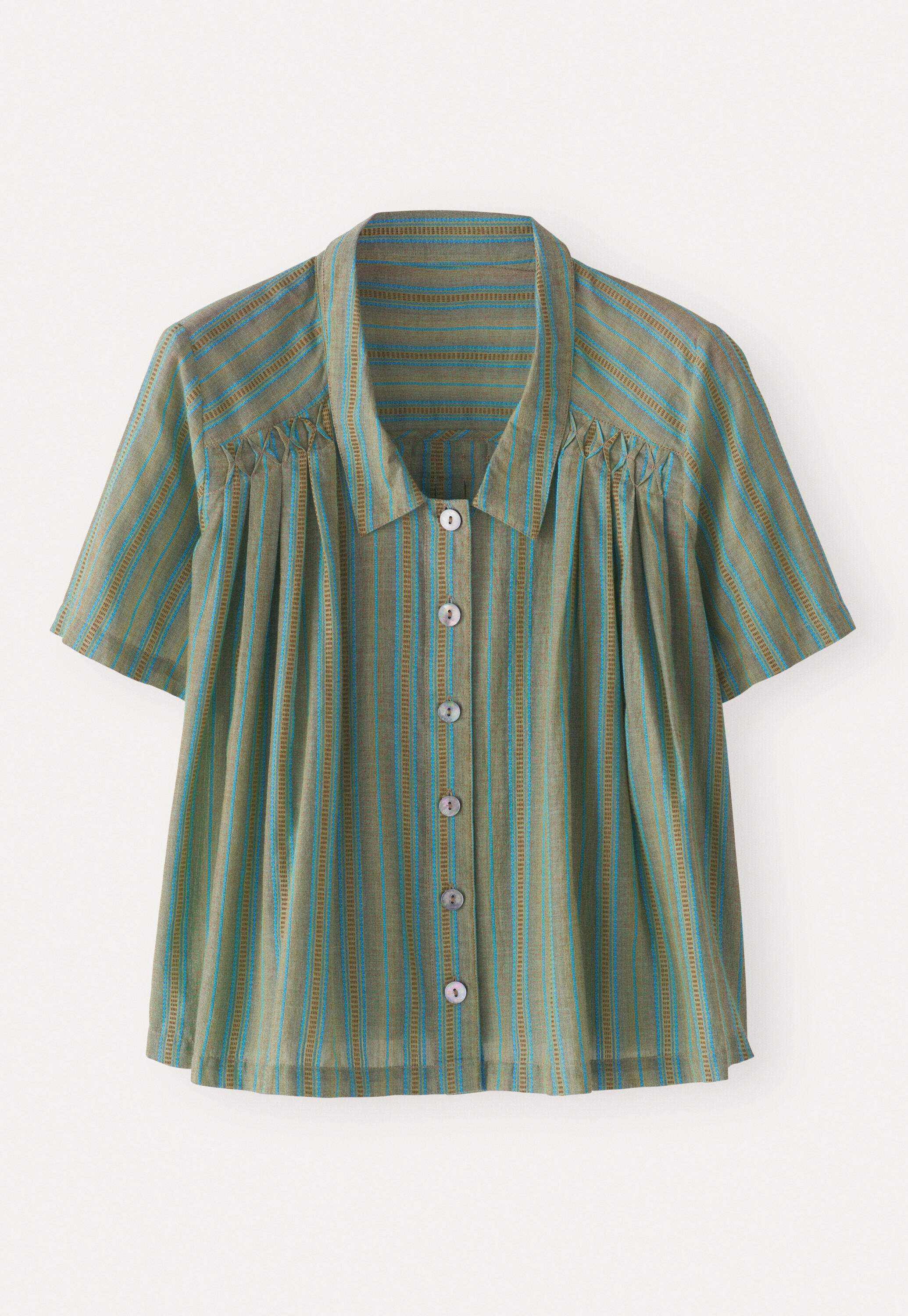 Striped pleated shirt