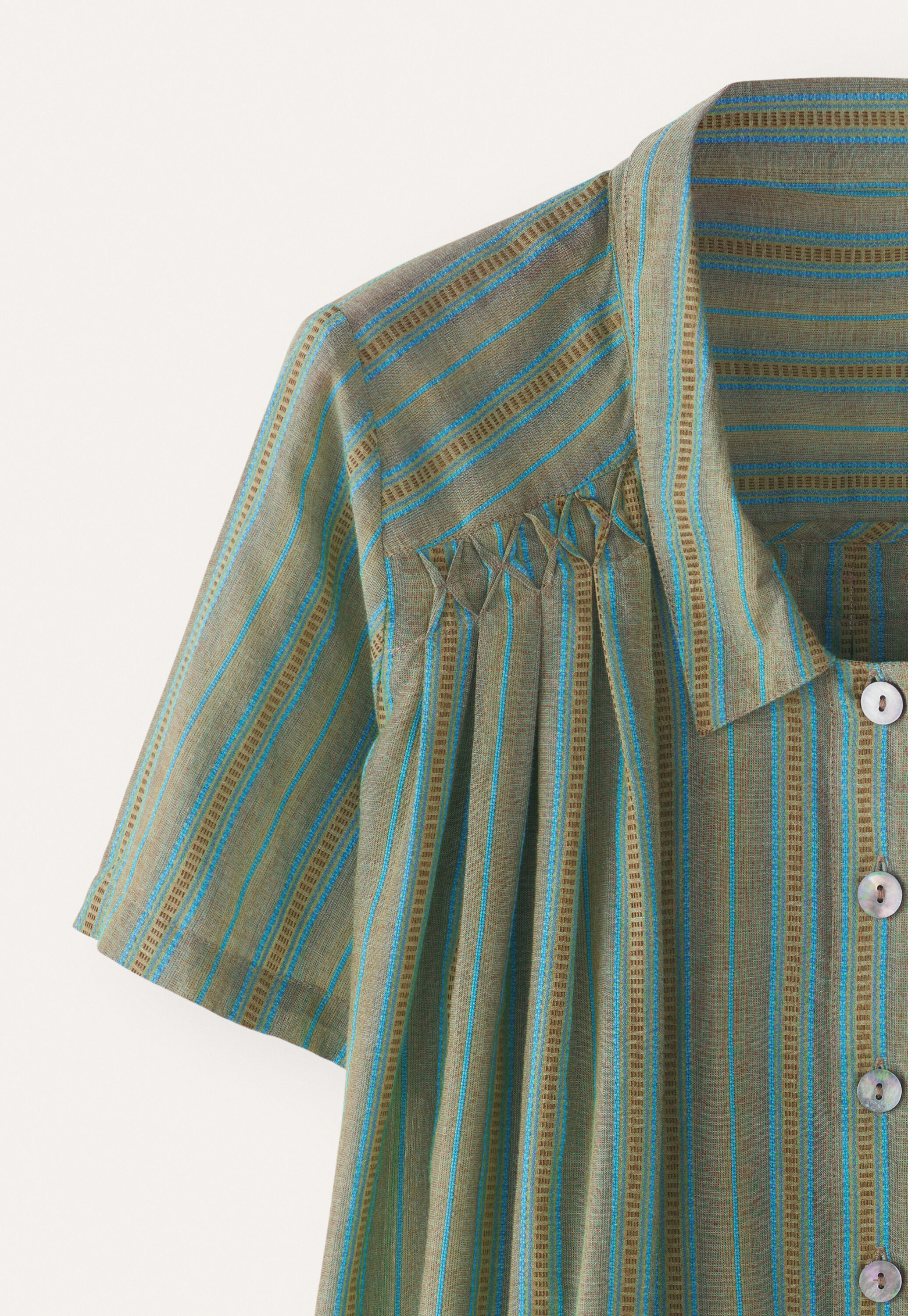 Striped pleated shirt