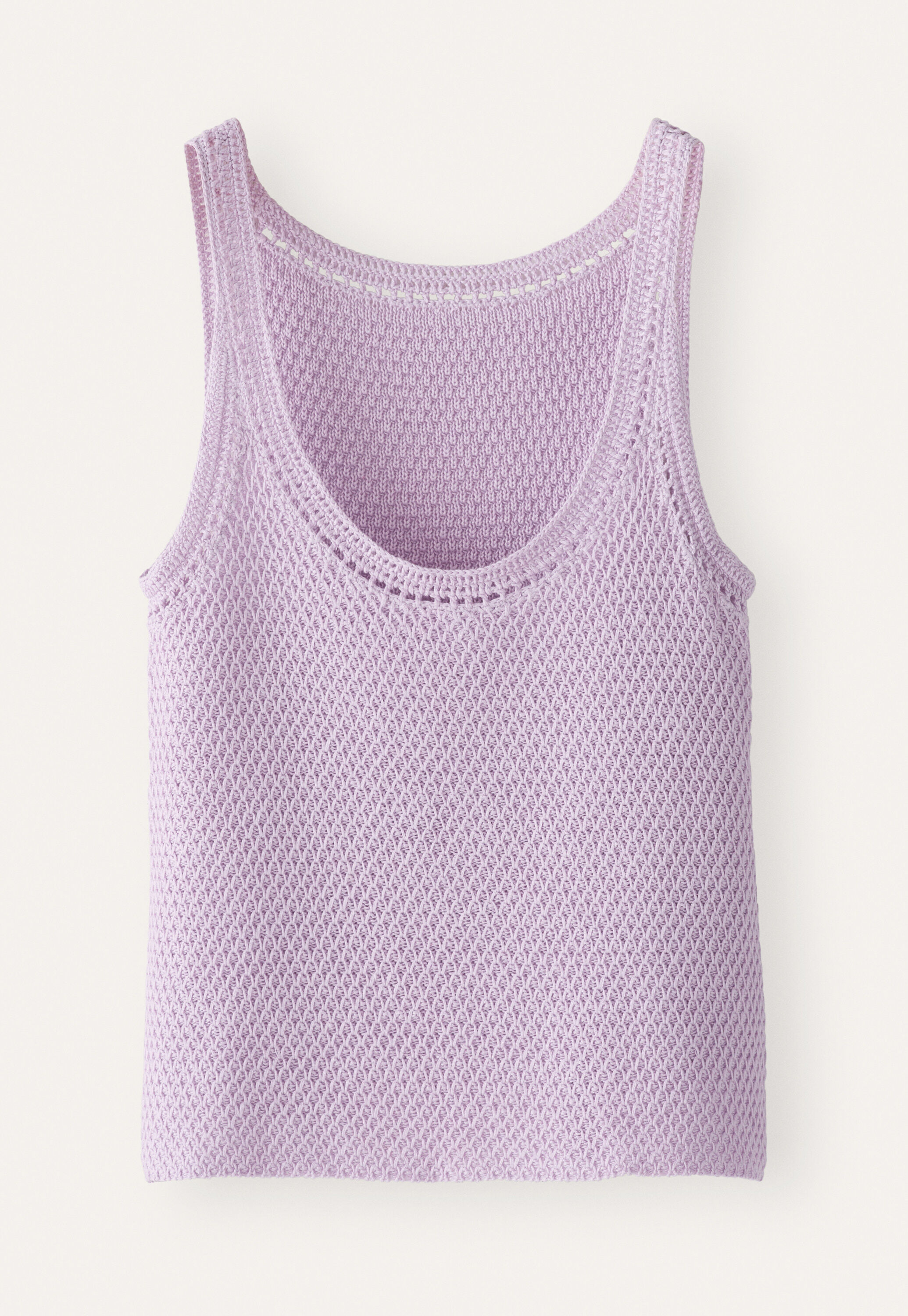 Crochet-trim knitted vest