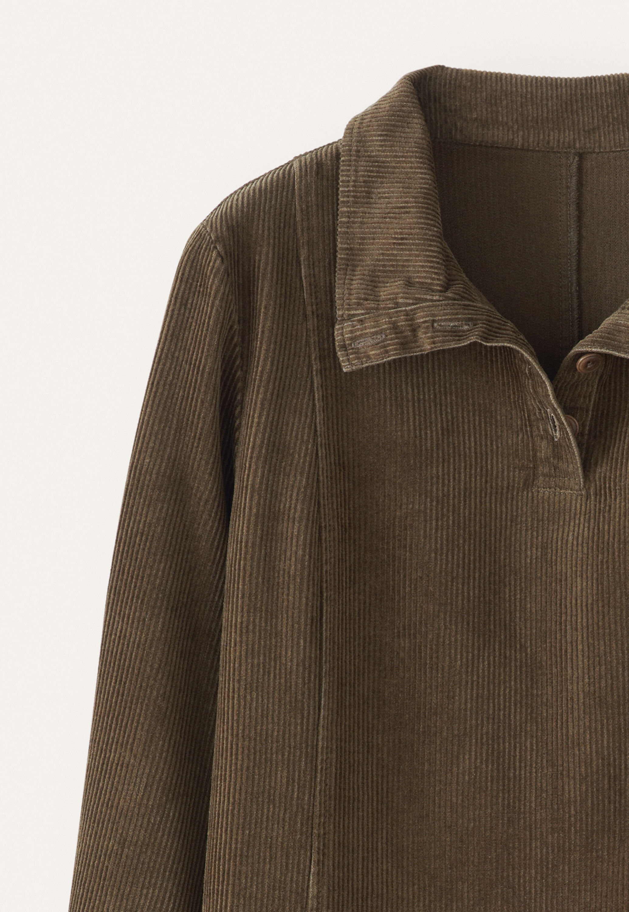 Cord funnel-neck dress