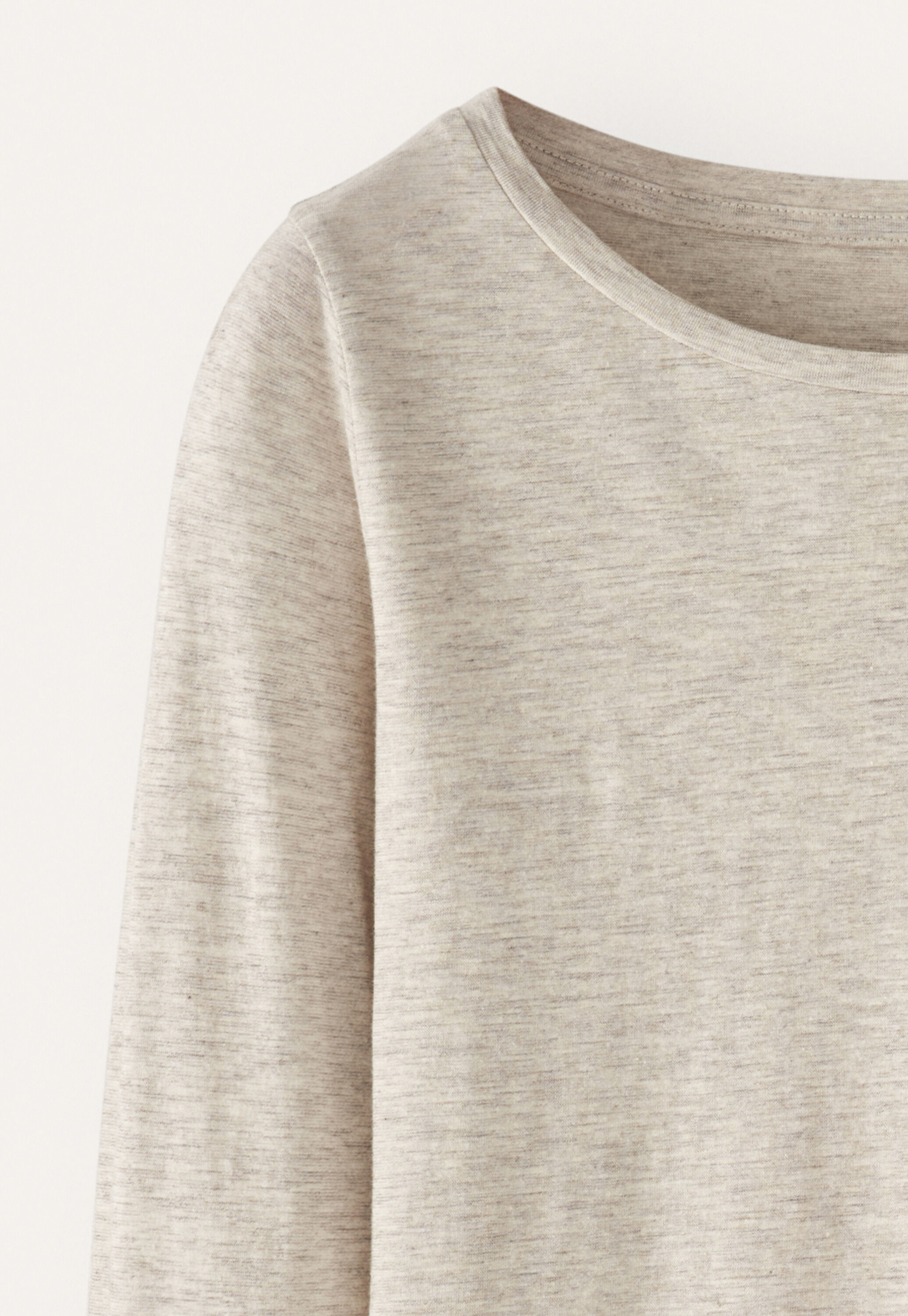 Round-neck top, Grey natural, large