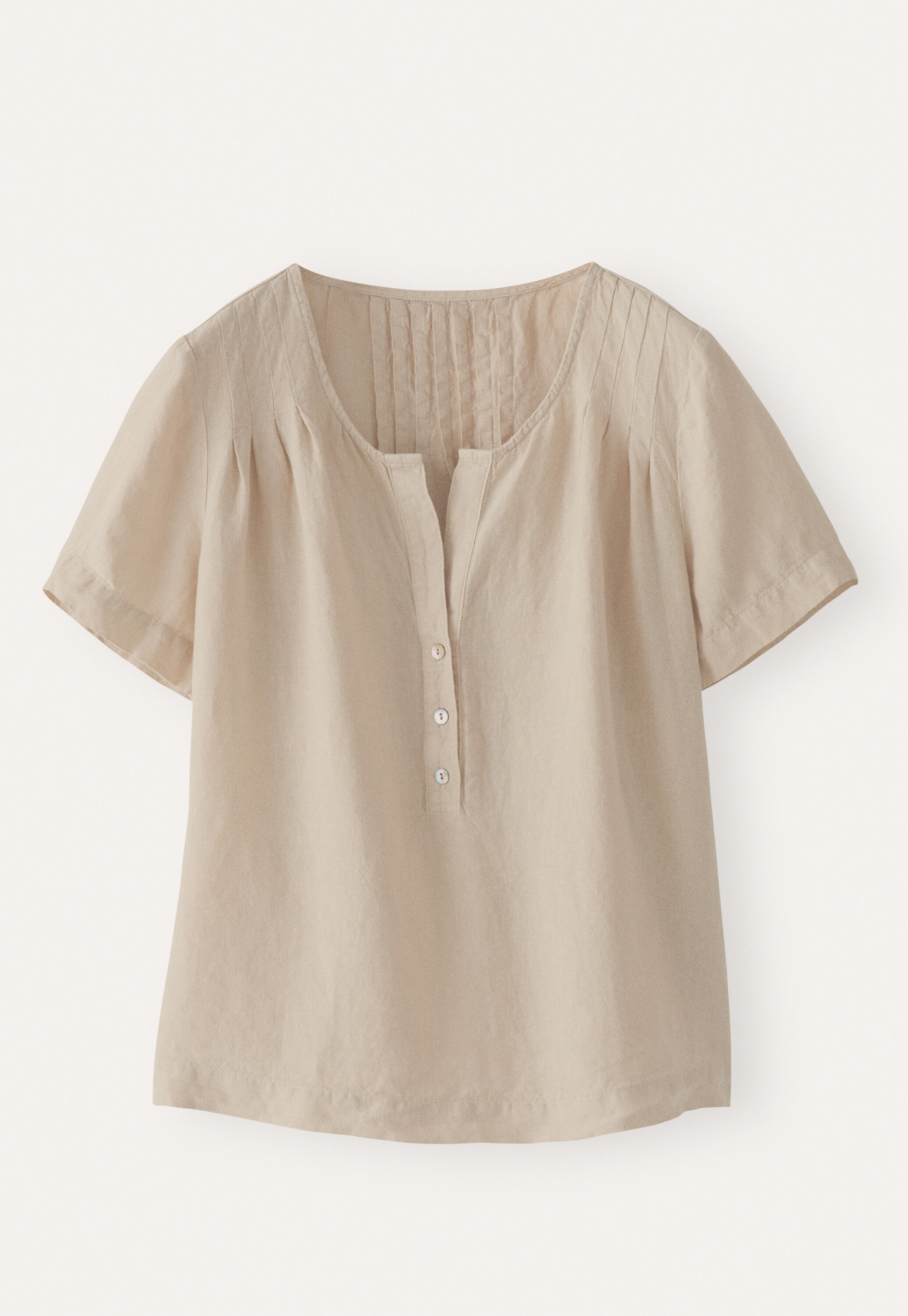 Pleated short-sleeve top