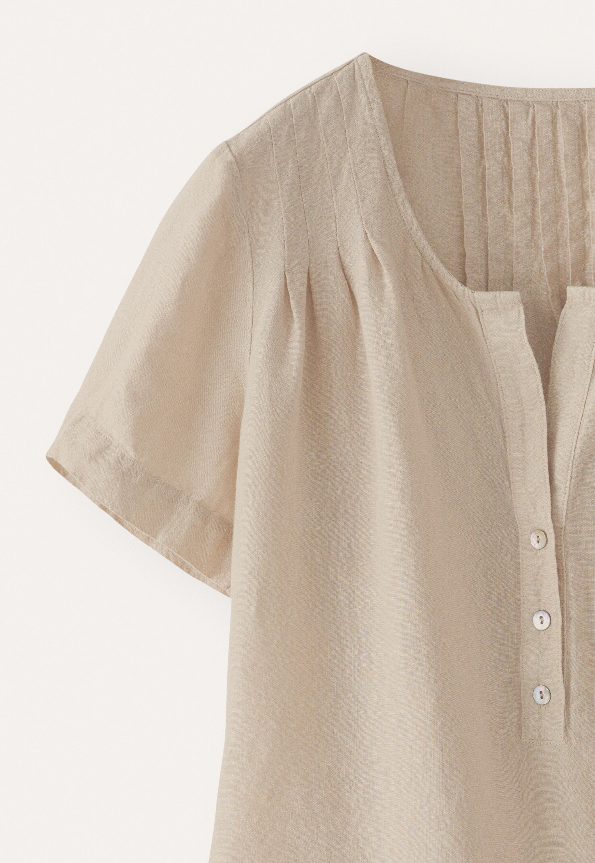 Pleated short-sleeve top