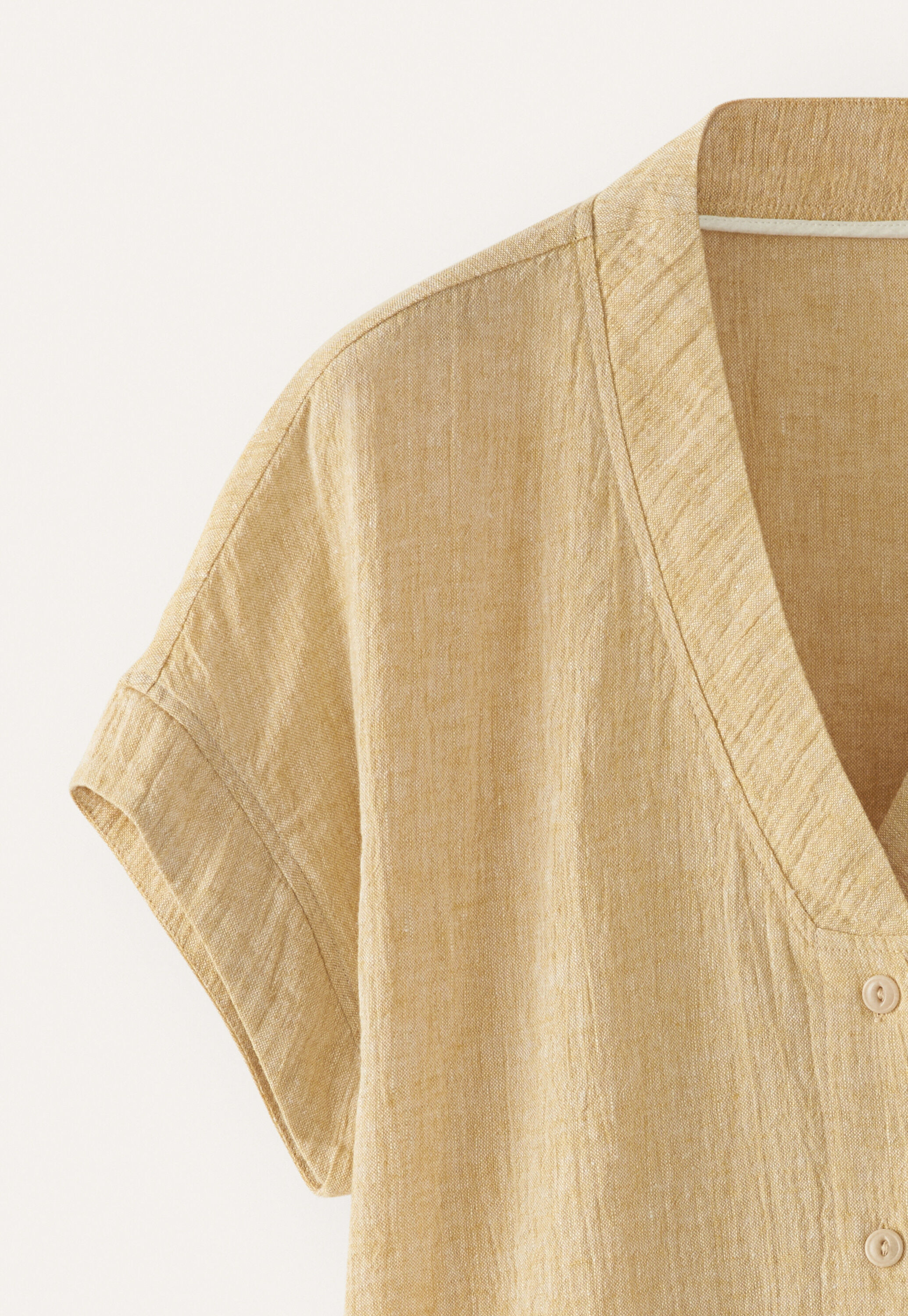 V-neck top, Soft yellow, large