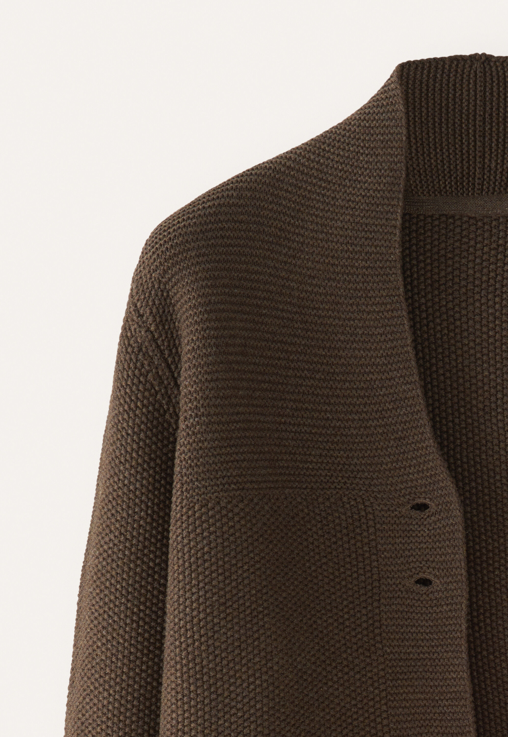 Button-front cardigan, Dark brown, large